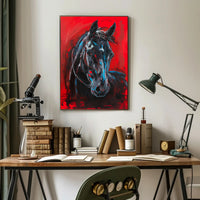 Dynamic Brushstrokes Horse Abstract Artistic Poster PosterGoat