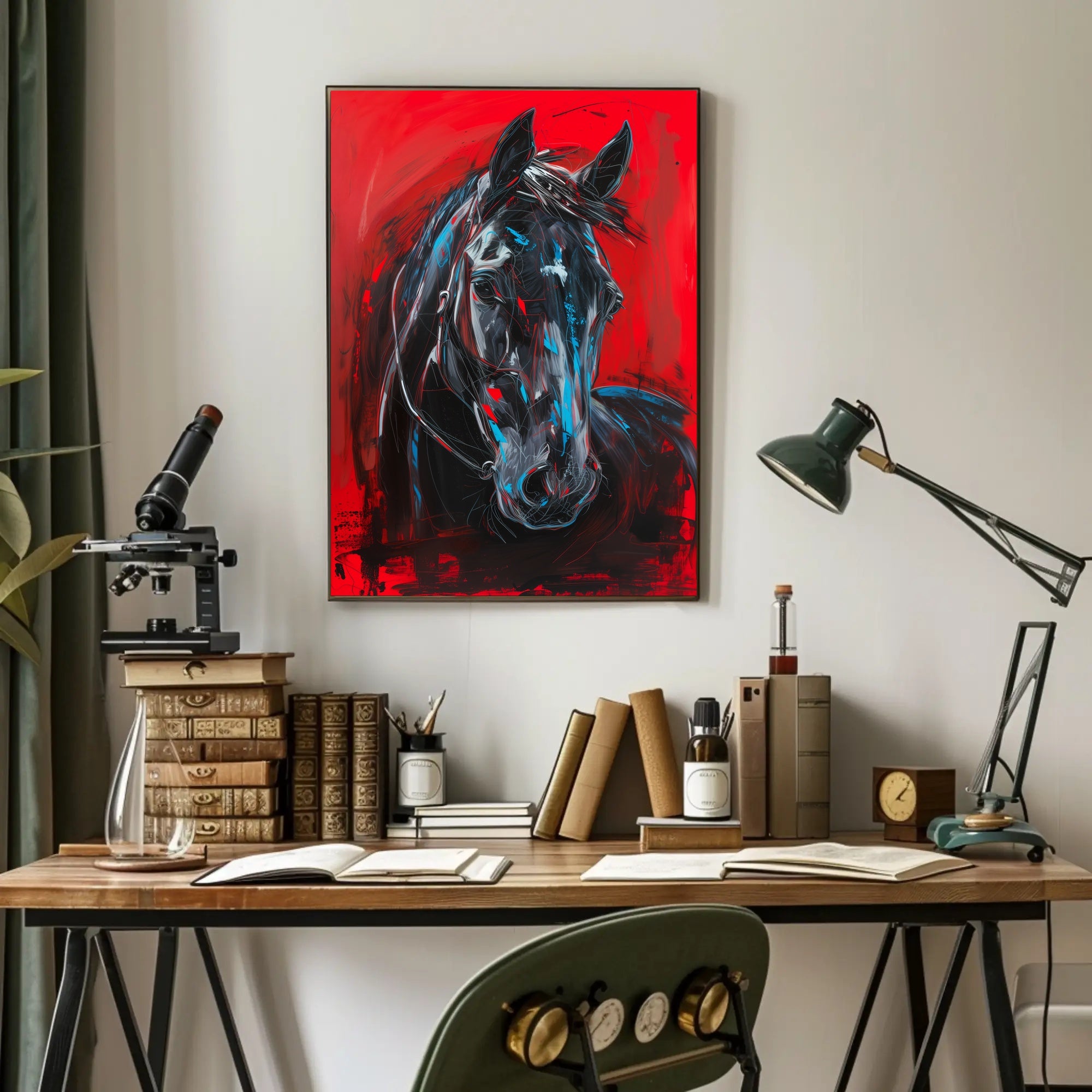 Dynamic Brushstrokes Horse Abstract Artistic Poster PosterGoat