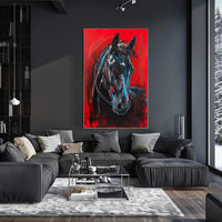 Dynamic Brushstrokes Horse Abstract Artistic Poster PosterGoat