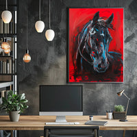 Dynamic Brushstrokes Horse Abstract Artistic Poster PosterGoat