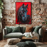 Dynamic Brushstrokes Horse Abstract Artistic Poster PosterGoat