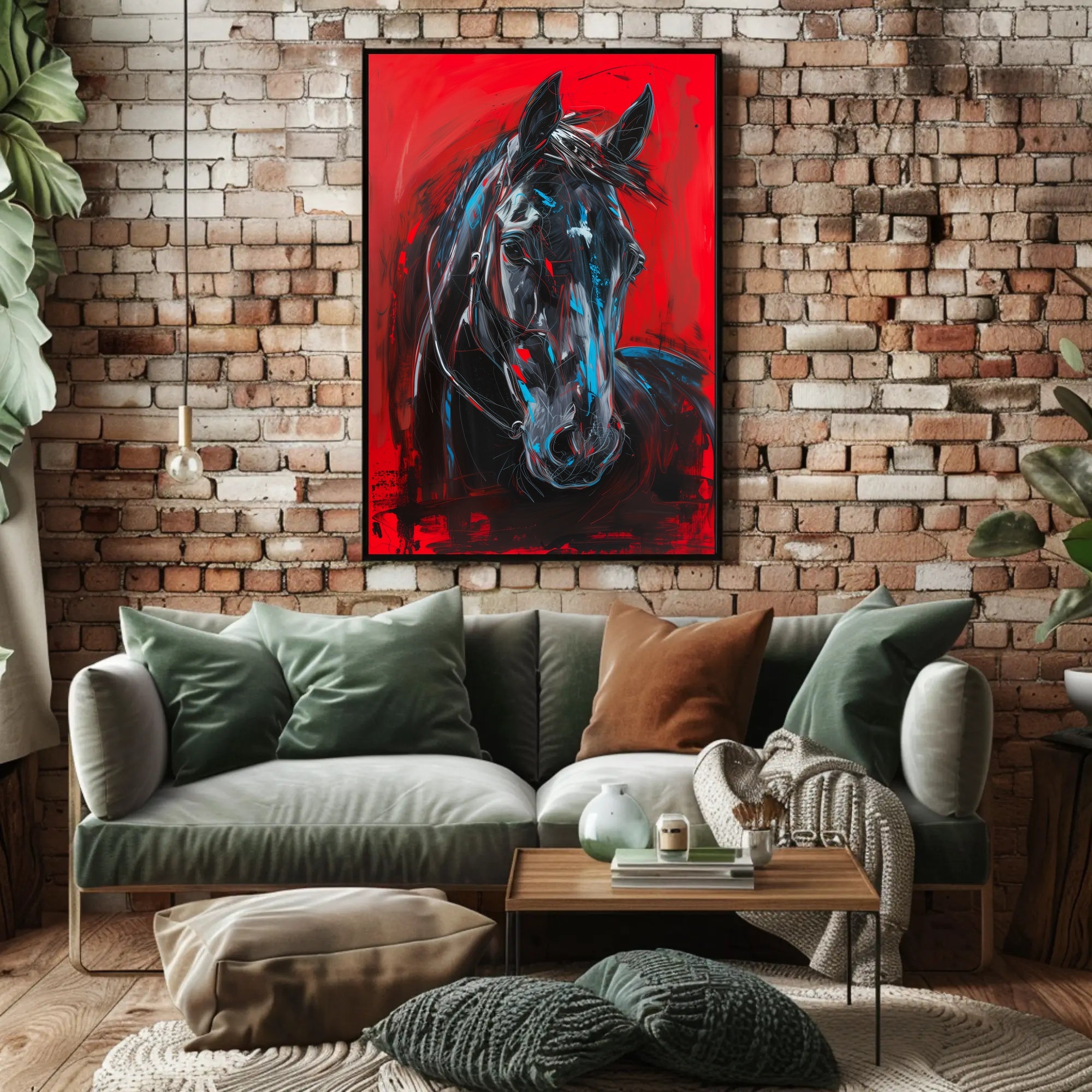 Dynamic Brushstrokes Horse Abstract Artistic Poster PosterGoat
