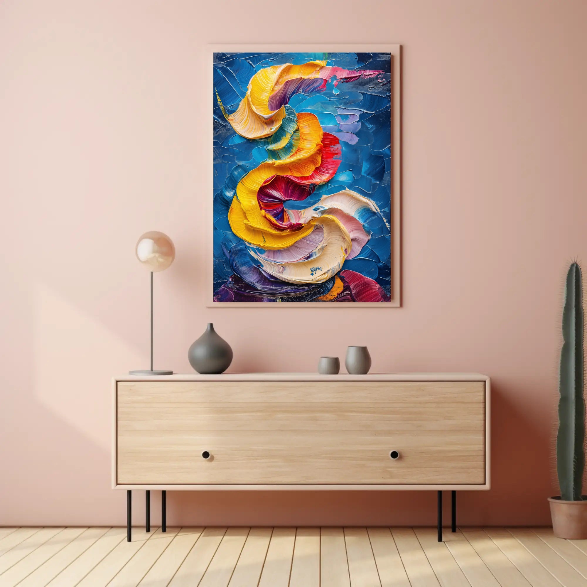 Dynamic Color Swirls Modern Abstract Artistic Poster PosterGoat