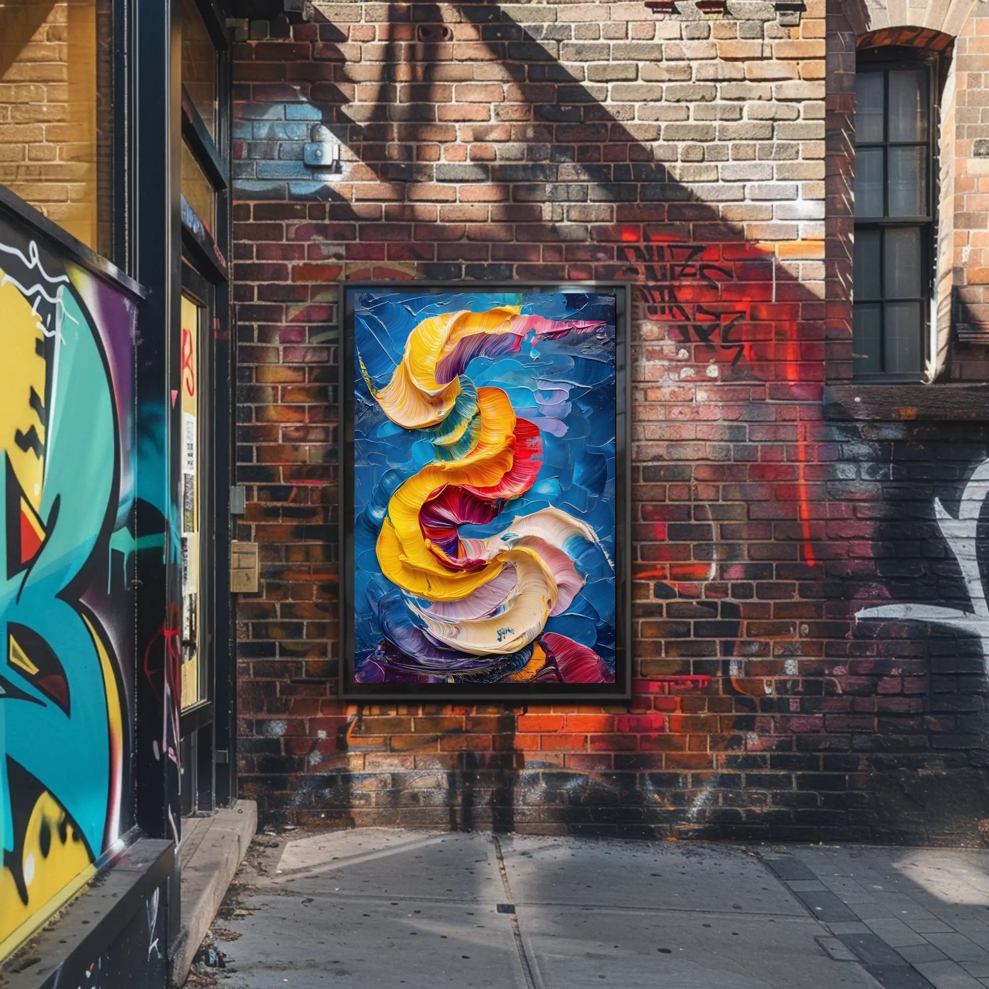 Dynamic Color Swirls Modern Abstract Artistic Poster PosterGoat