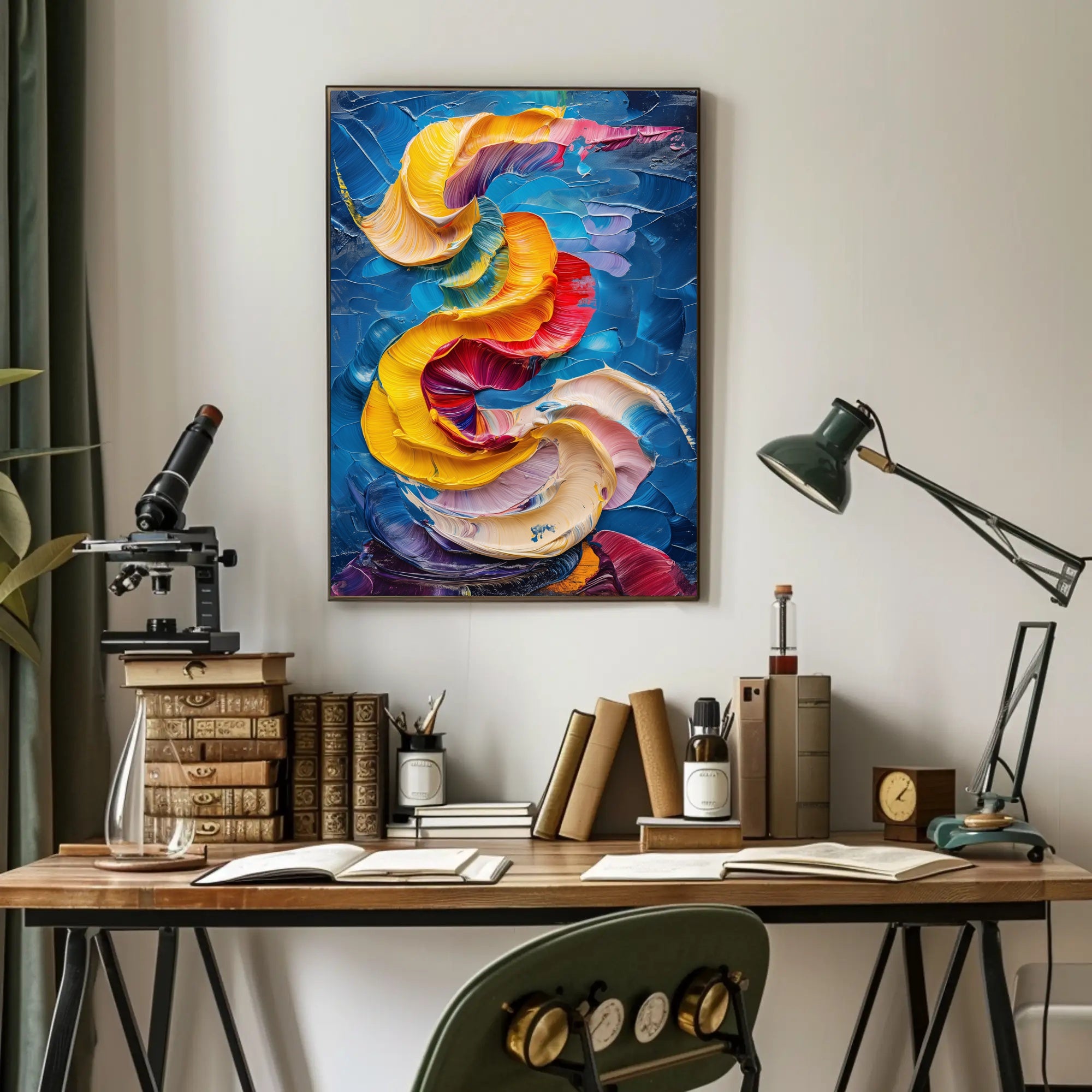 Dynamic Color Swirls Modern Abstract Artistic Poster PosterGoat