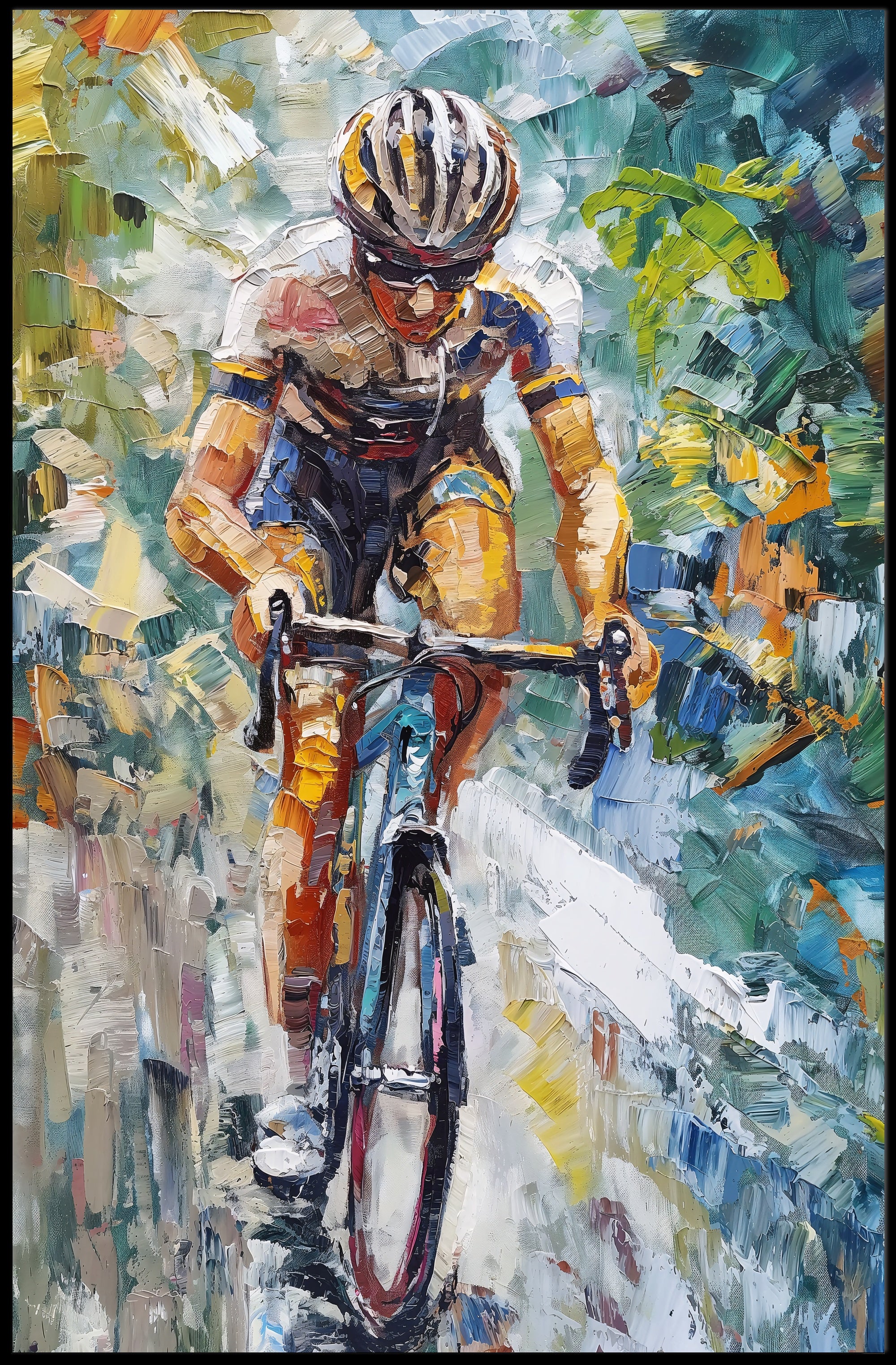Dynamic Cycling Adventure: Energetic Sports Poster PosterGoat
