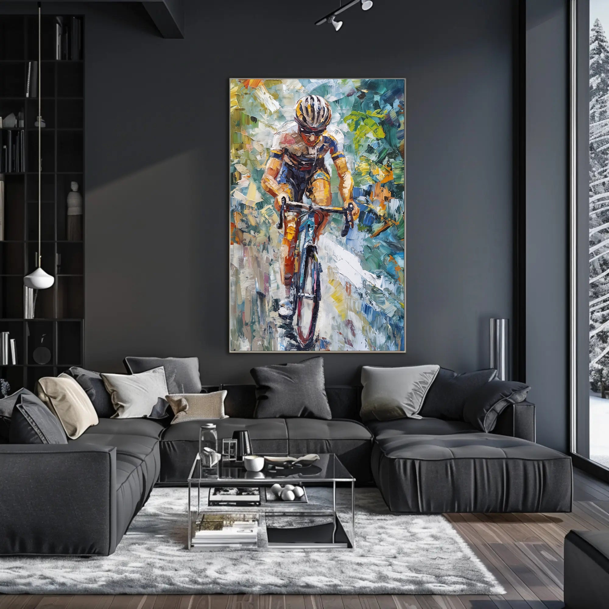 Dynamic Cycling Adventure: Energetic Sports Poster PosterGoat