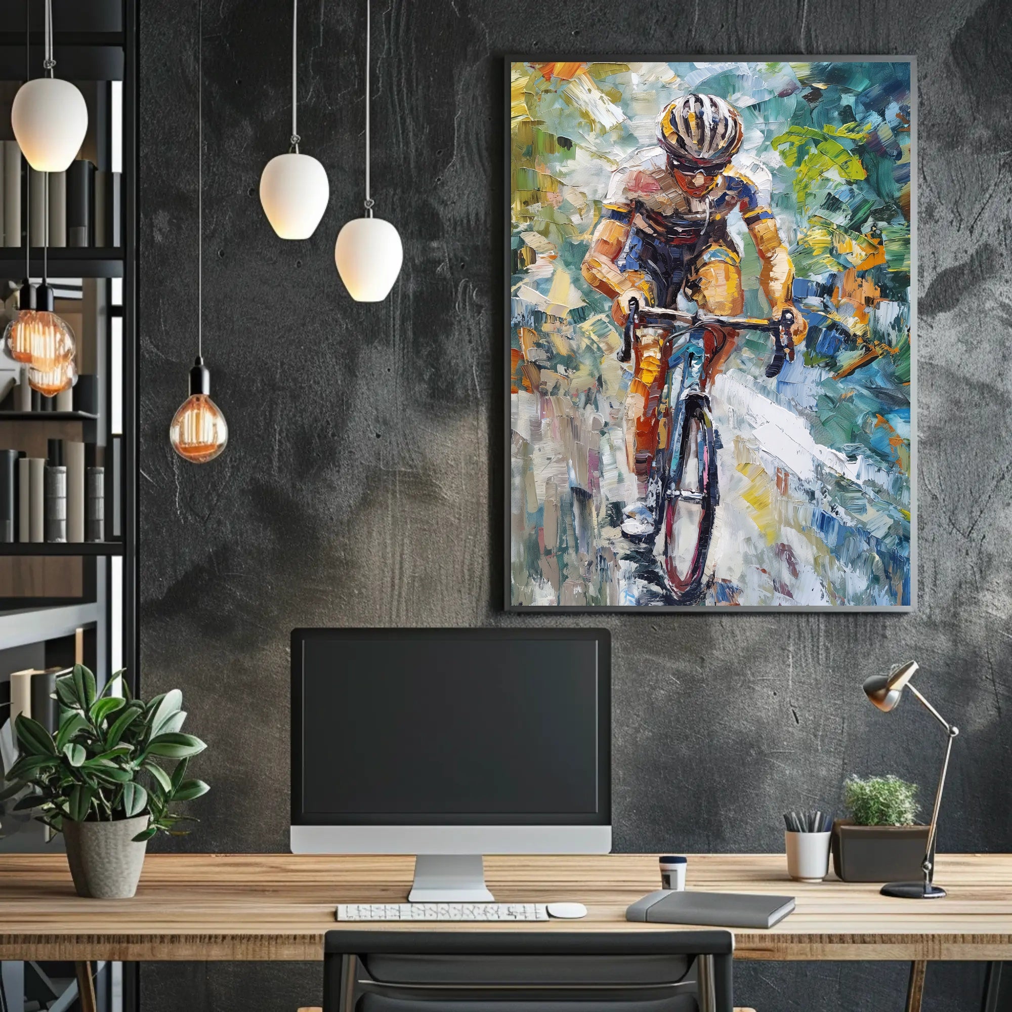 Dynamic Cycling Adventure: Energetic Sports Poster PosterGoat