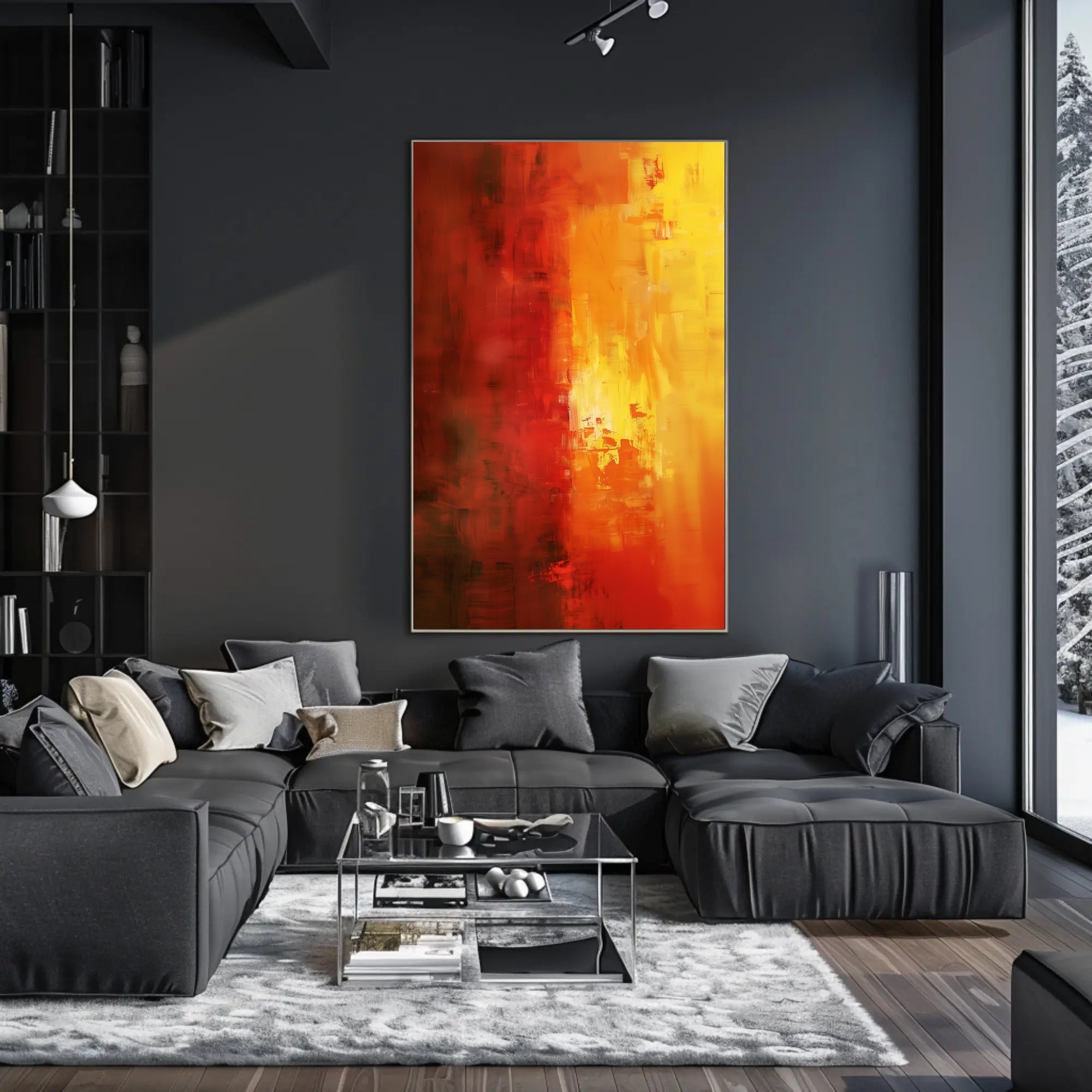 Dynamic Energy Abstract Art: Vibrant Expression Poster PosterGoat