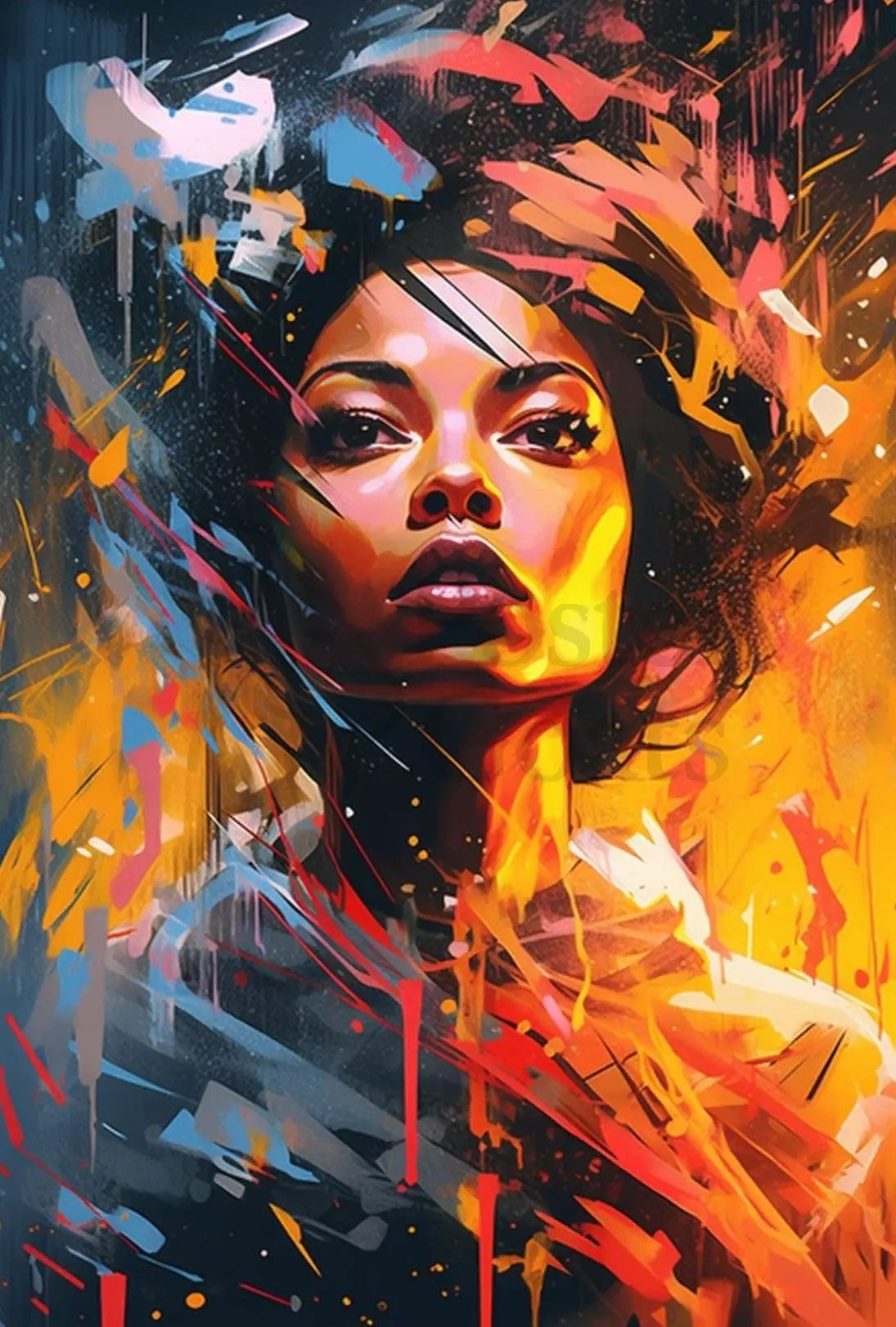 Dynamic Expression of Modern Woman Abstract, Artistic, or Pop Culture Poster PosterGoat