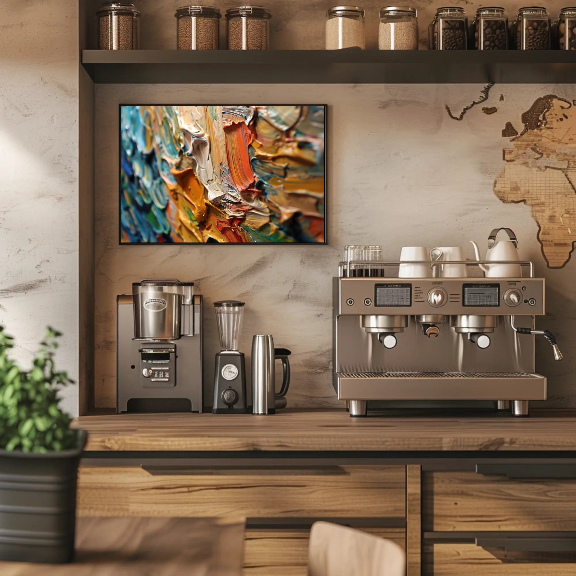 Dynamic Expression: Modern Abstract Painting Poster PosterGoat