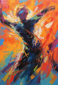 Dynamic Expressive Movement in Vibrant Colors Artistic Poster PosterGoat