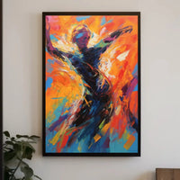 Dynamic Expressive Movement in Vibrant Colors Artistic Poster PosterGoat