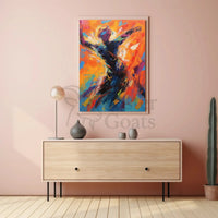 Dynamic Expressive Movement in Vibrant Colors Artistic Poster PosterGoat