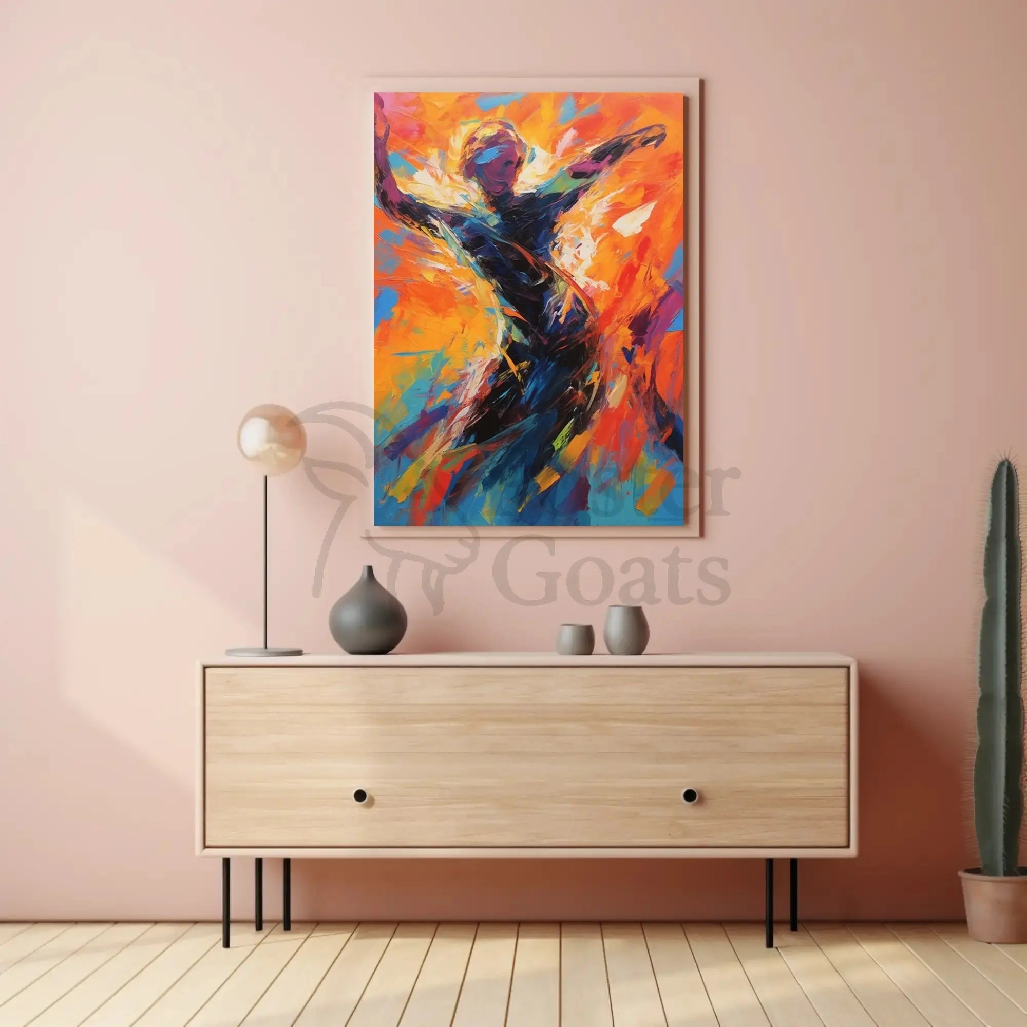 Dynamic Expressive Movement in Vibrant Colors Artistic Poster PosterGoat