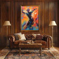 Dynamic Expressive Movement in Vibrant Colors Artistic Poster PosterGoat