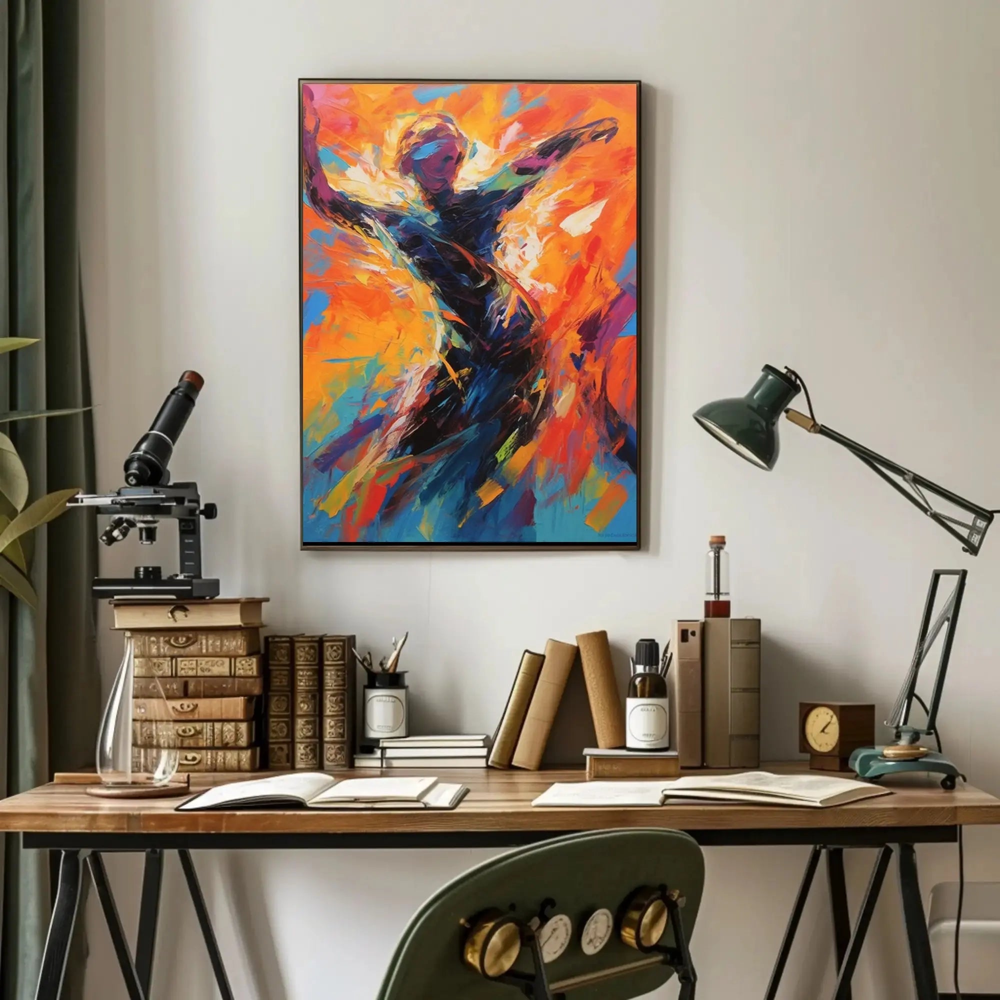 Dynamic Expressive Movement in Vibrant Colors Artistic Poster PosterGoat