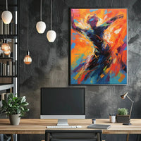 Dynamic Expressive Movement in Vibrant Colors Artistic Poster PosterGoat