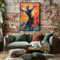 Dynamic Expressive Movement in Vibrant Colors Artistic Poster PosterGoat