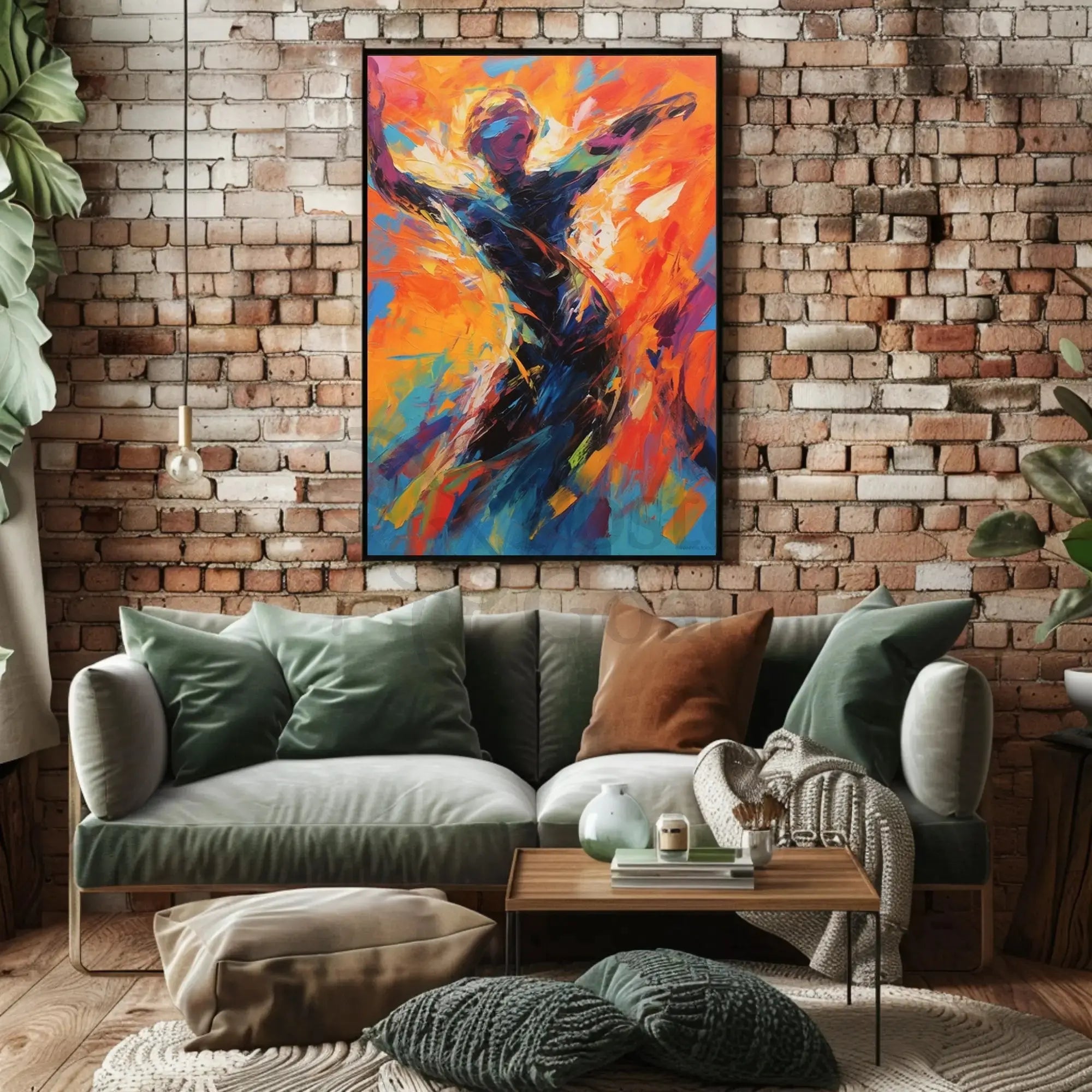 Dynamic Expressive Movement in Vibrant Colors Artistic Poster PosterGoat