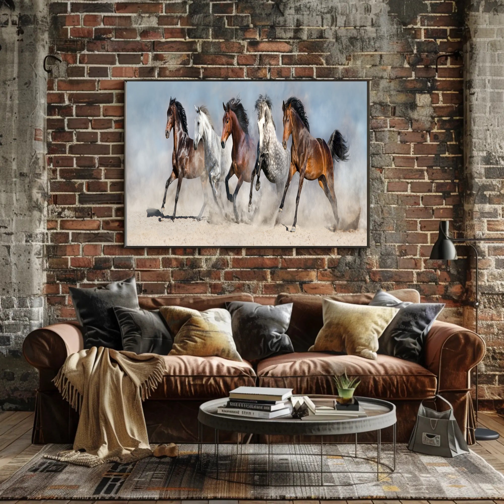 Dynamic Galloping Horses on Open Plains Animal Poster PosterGoat