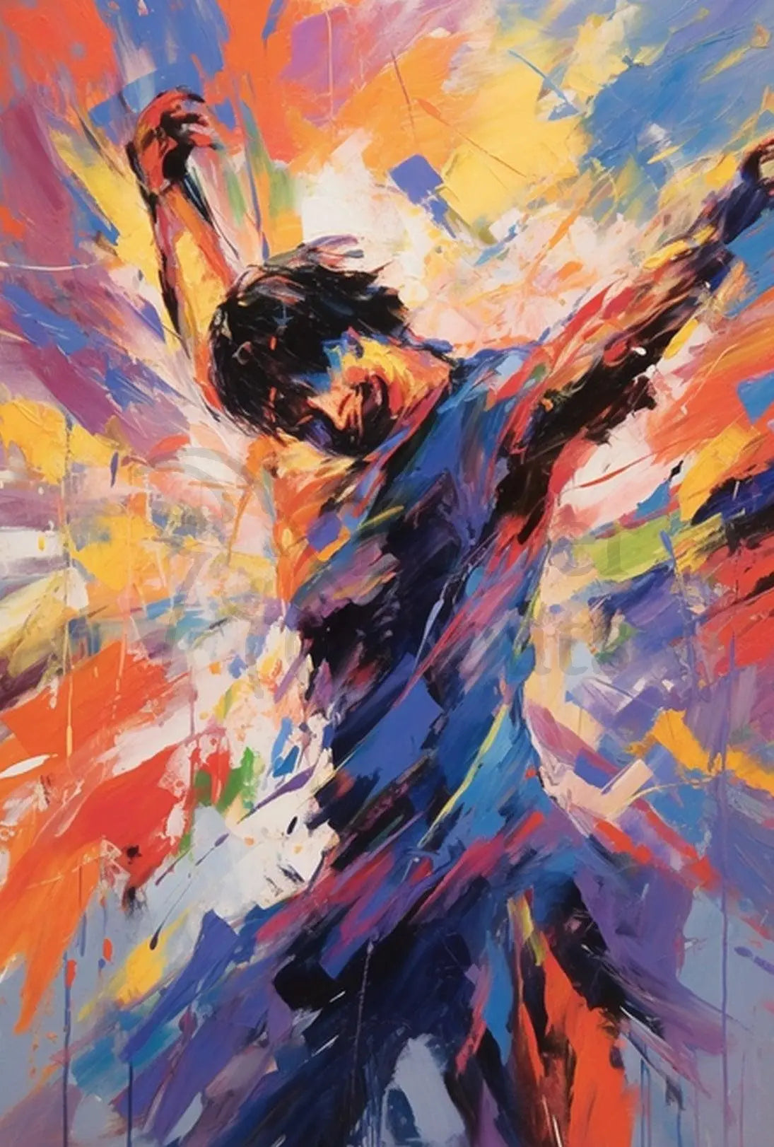 Dynamic Movement in Vivid Colors Abstract, Artistic, or Pop Culture Poster PosterGoat