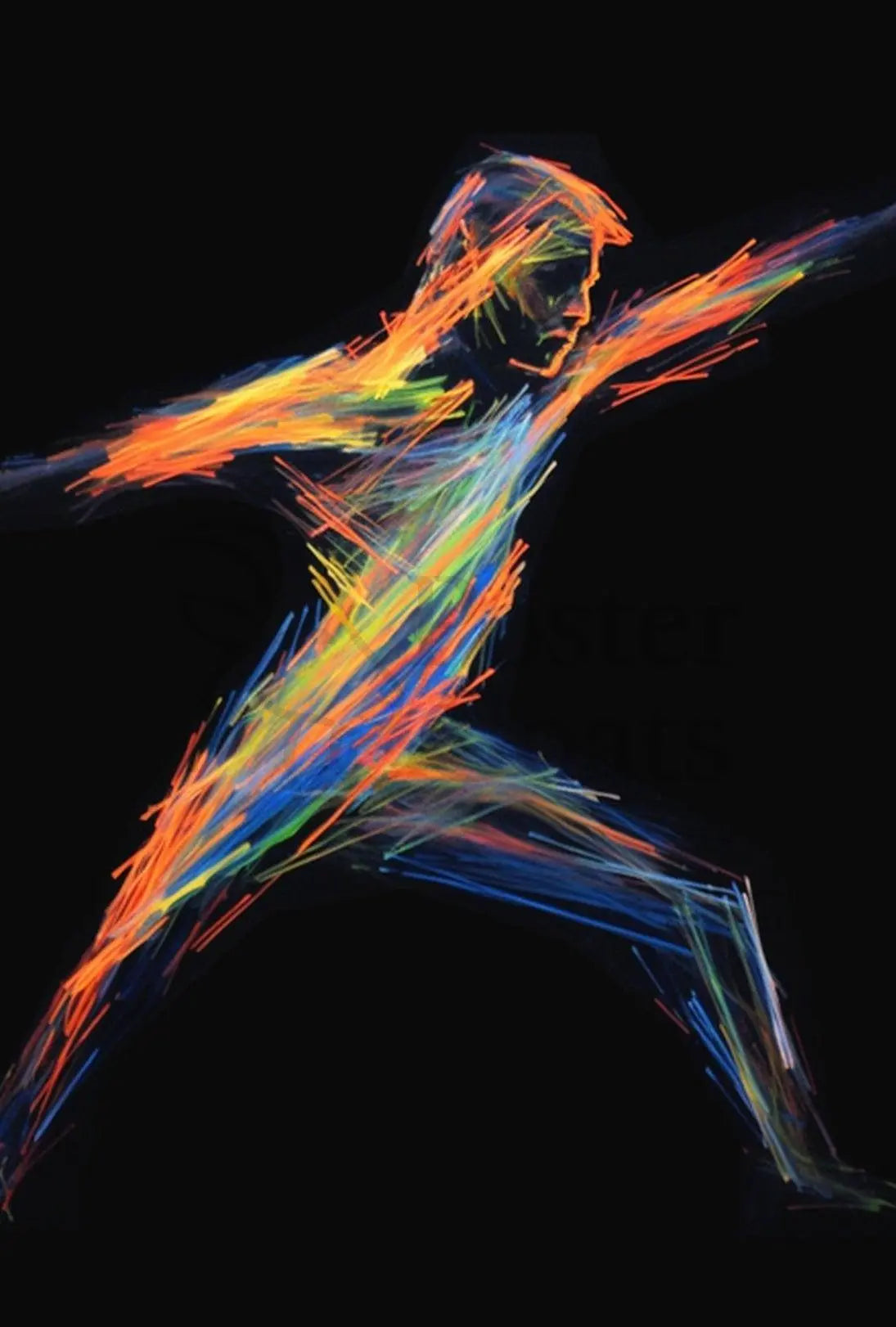 Dynamic Neon Motion Abstract Artistic Pop Culture Poster PosterGoat