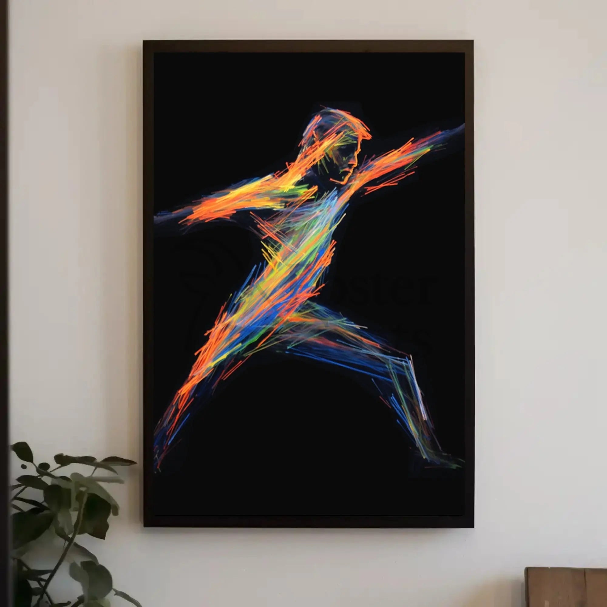 Dynamic Neon Motion Abstract Artistic Pop Culture Poster PosterGoat