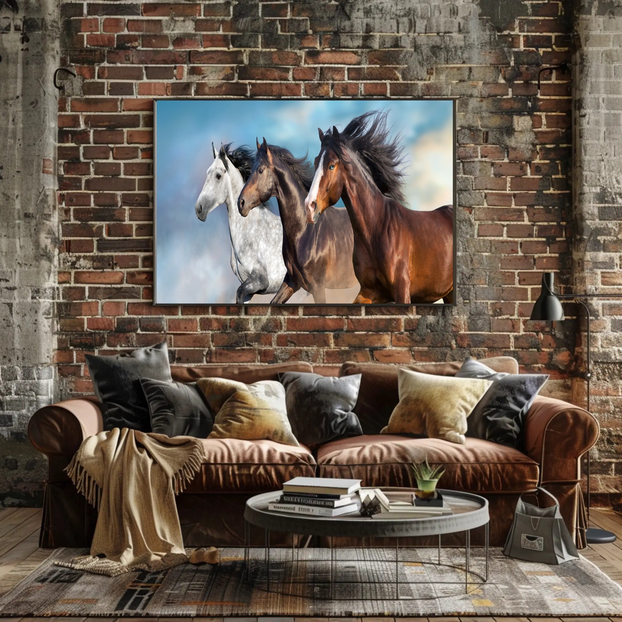 Dynamic Running Horses Art Print for Animal Poster PosterGoat