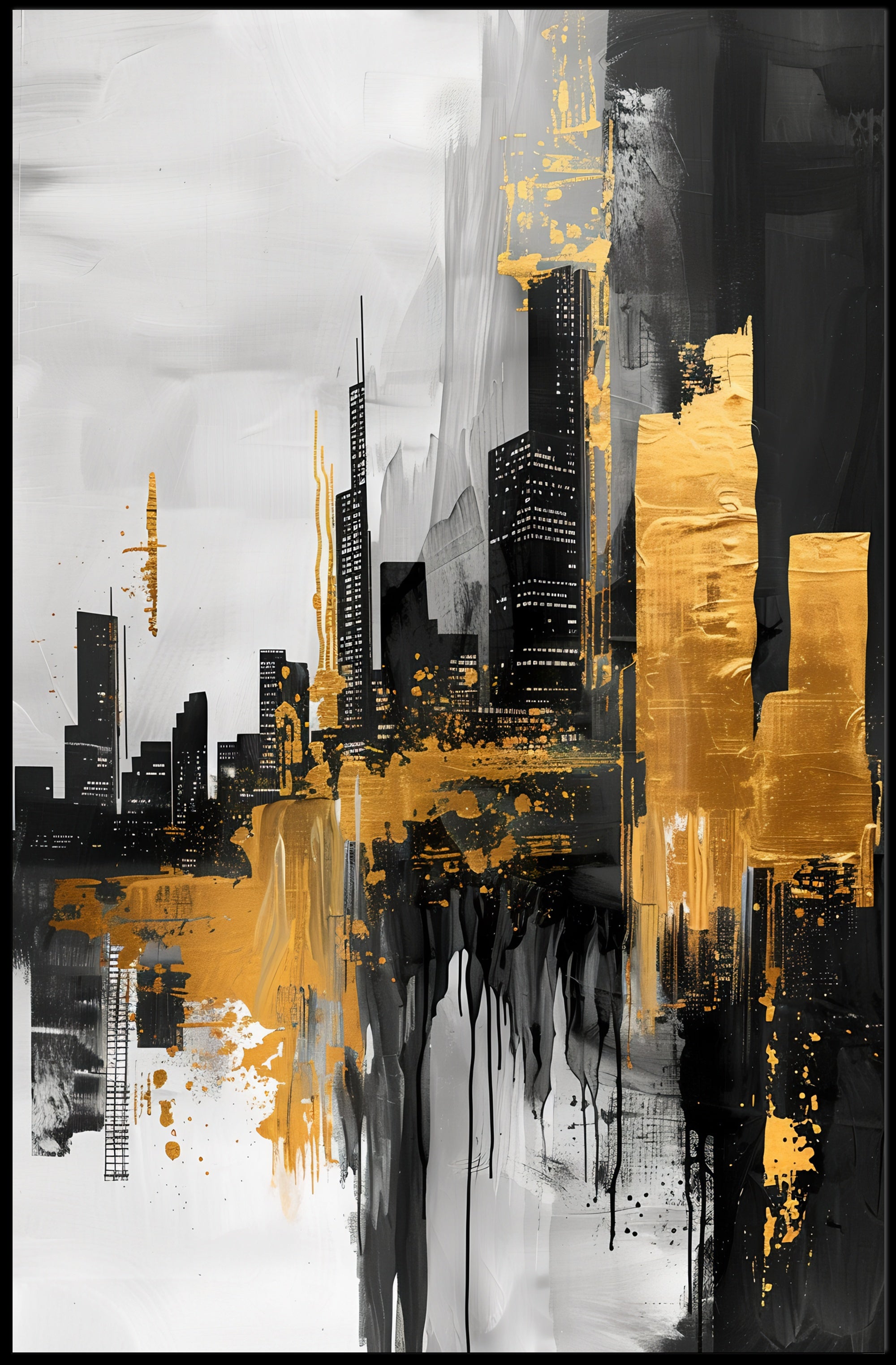 Dynamic Urban Cityscape Art Poster PosterGoat
