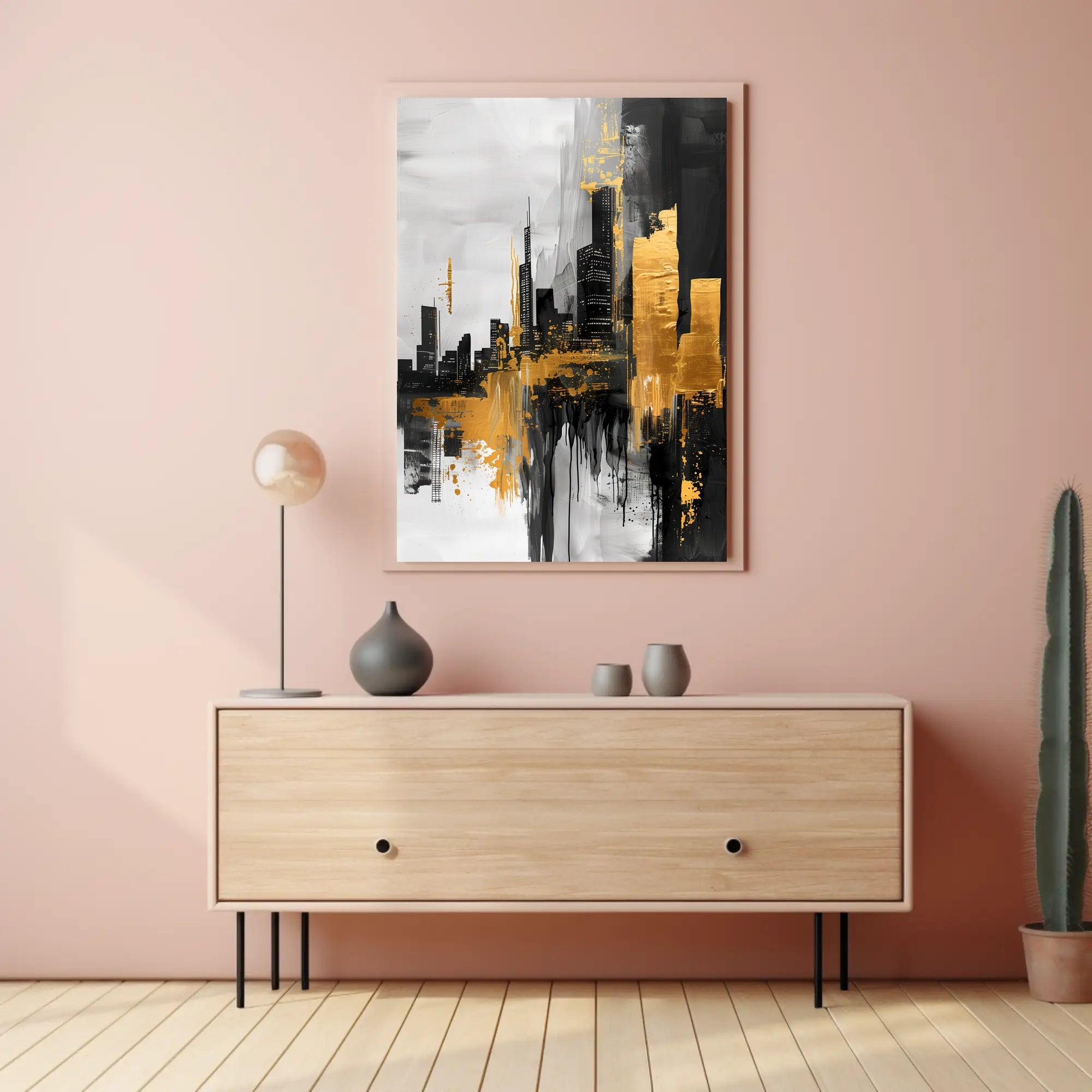 Dynamic Urban Cityscape Art Poster PosterGoat