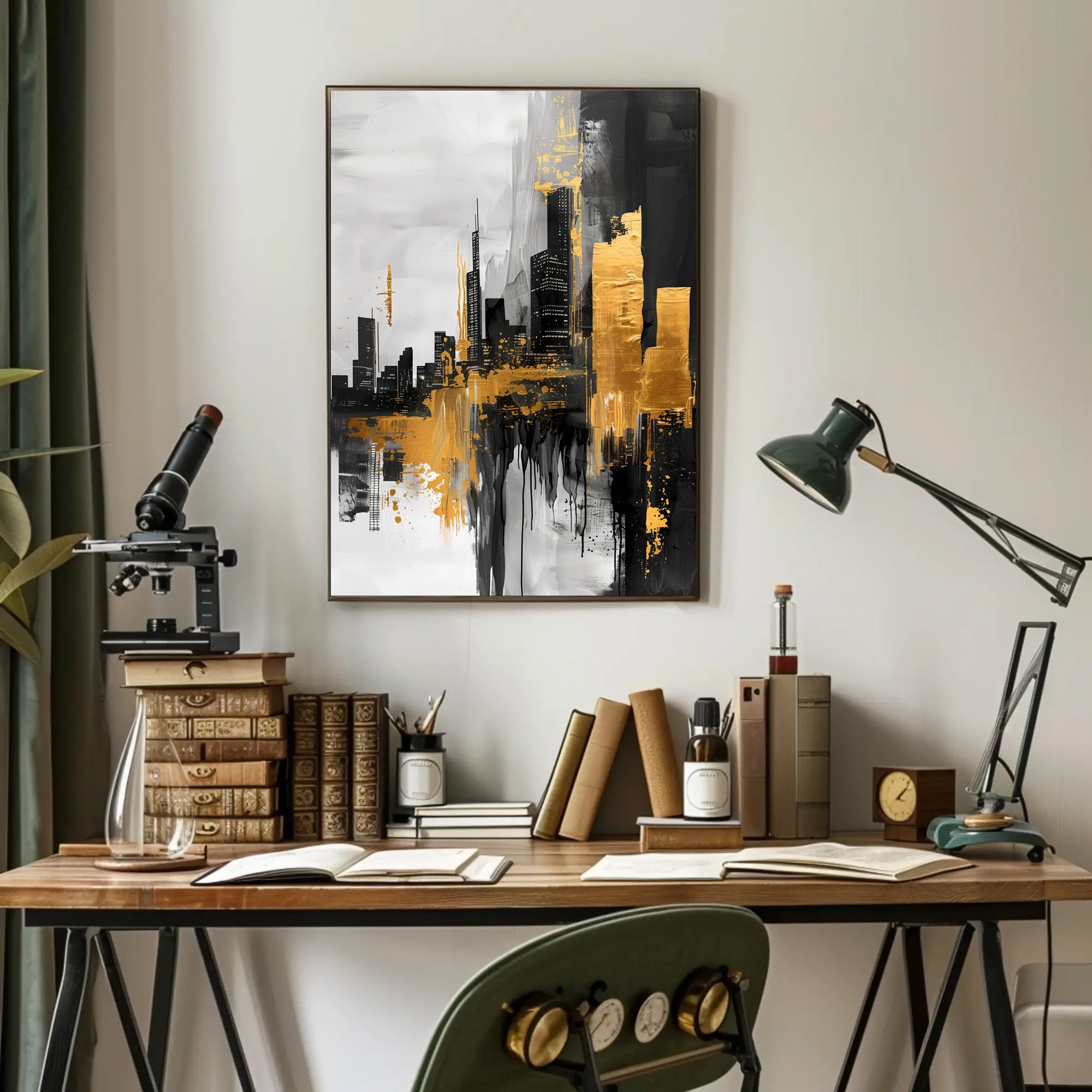 Dynamic Urban Cityscape Art Poster PosterGoat