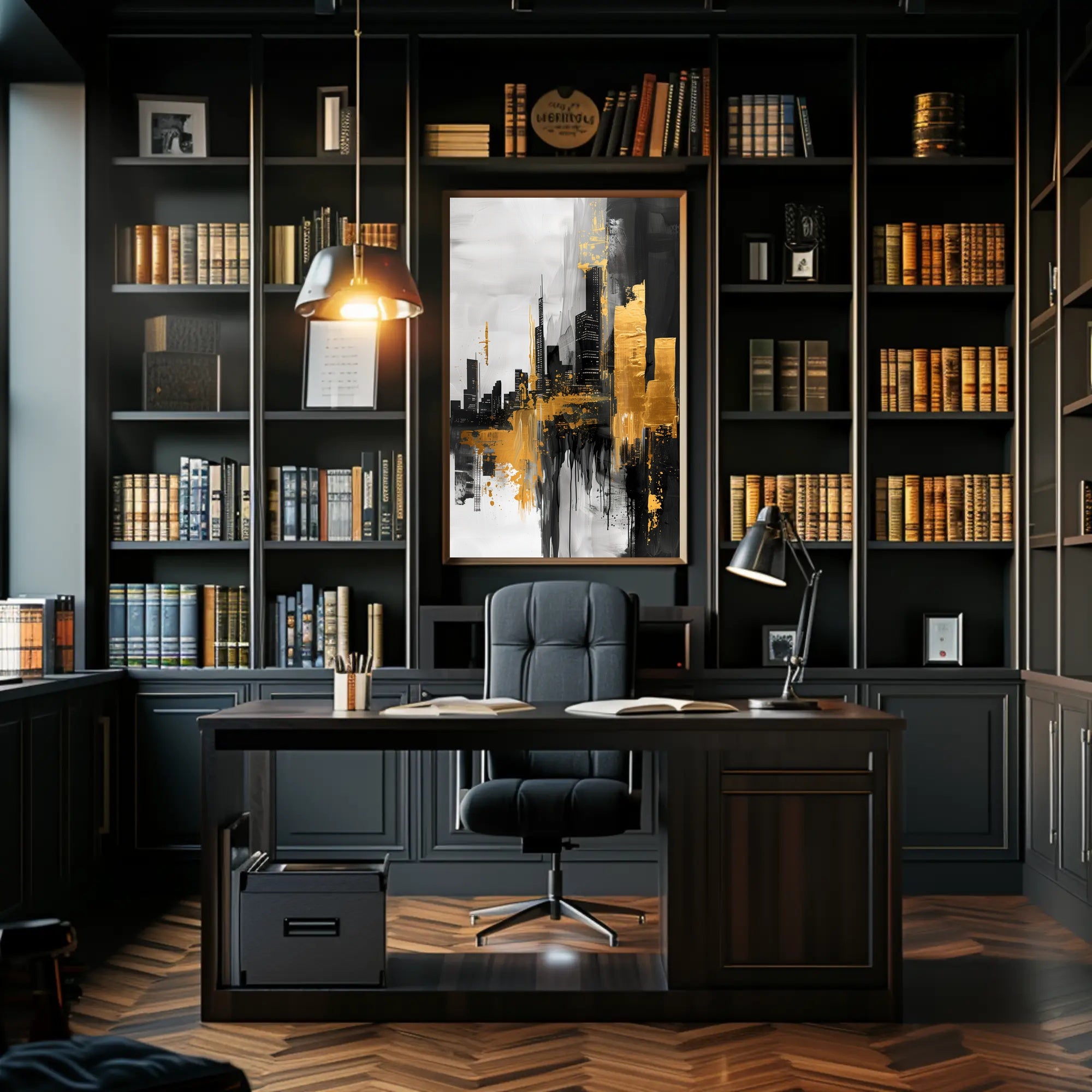 Dynamic Urban Cityscape Art Poster PosterGoat