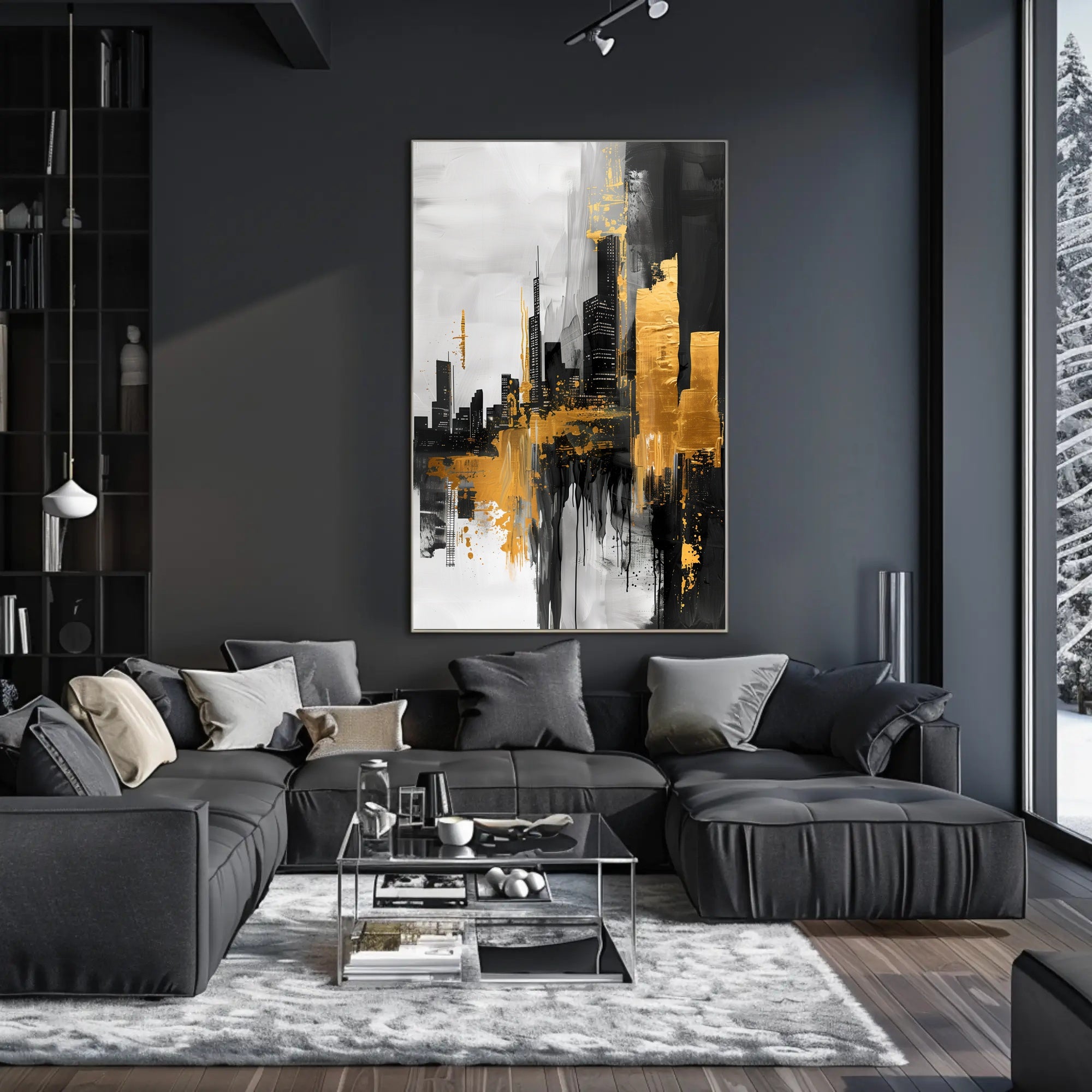 Dynamic Urban Cityscape Art Poster PosterGoat