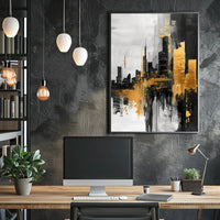 Dynamic Urban Cityscape Art Poster PosterGoat