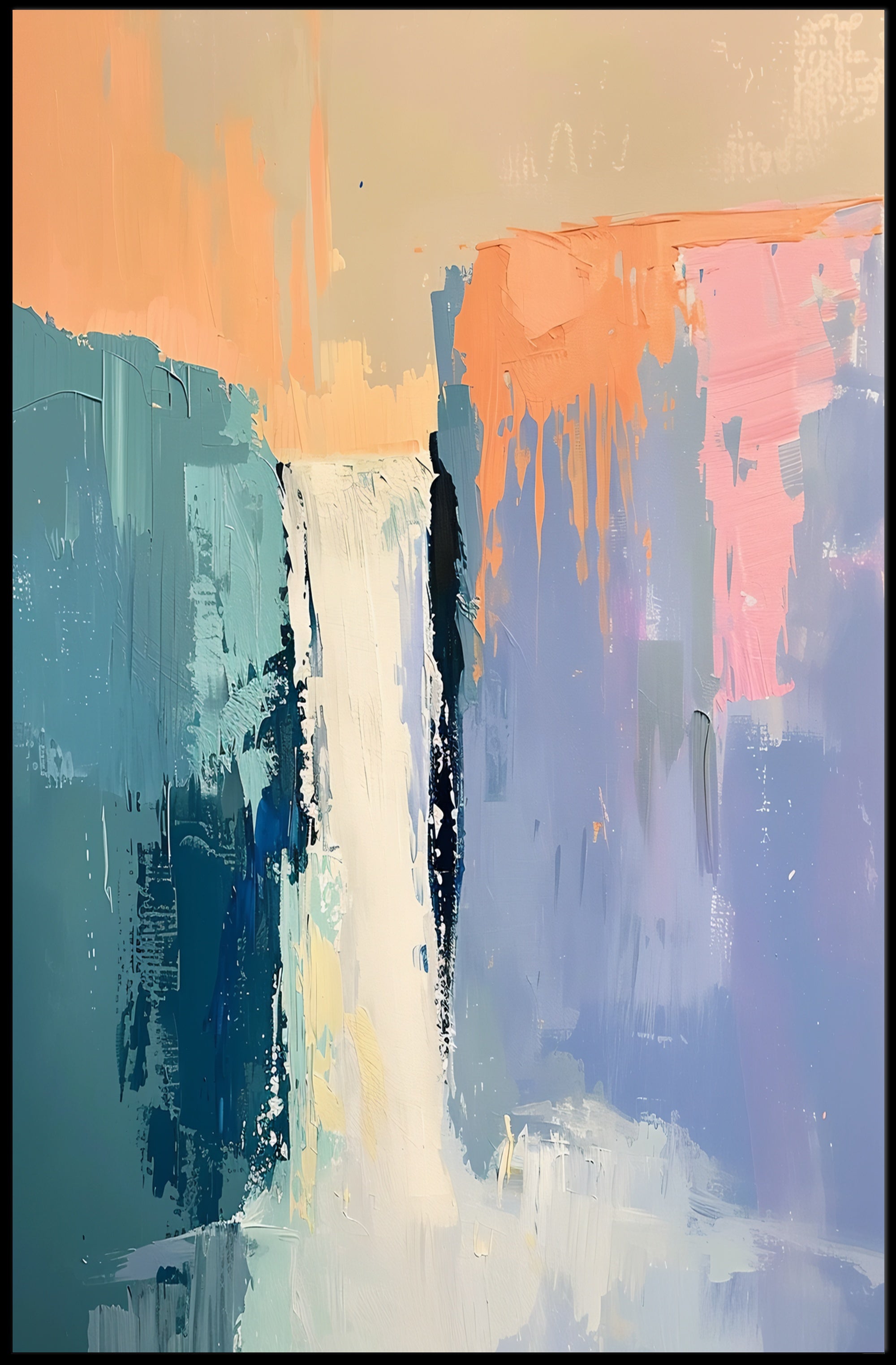 Dynamic Waterfall Abstract Art Print - Artistic Poster PosterGoat