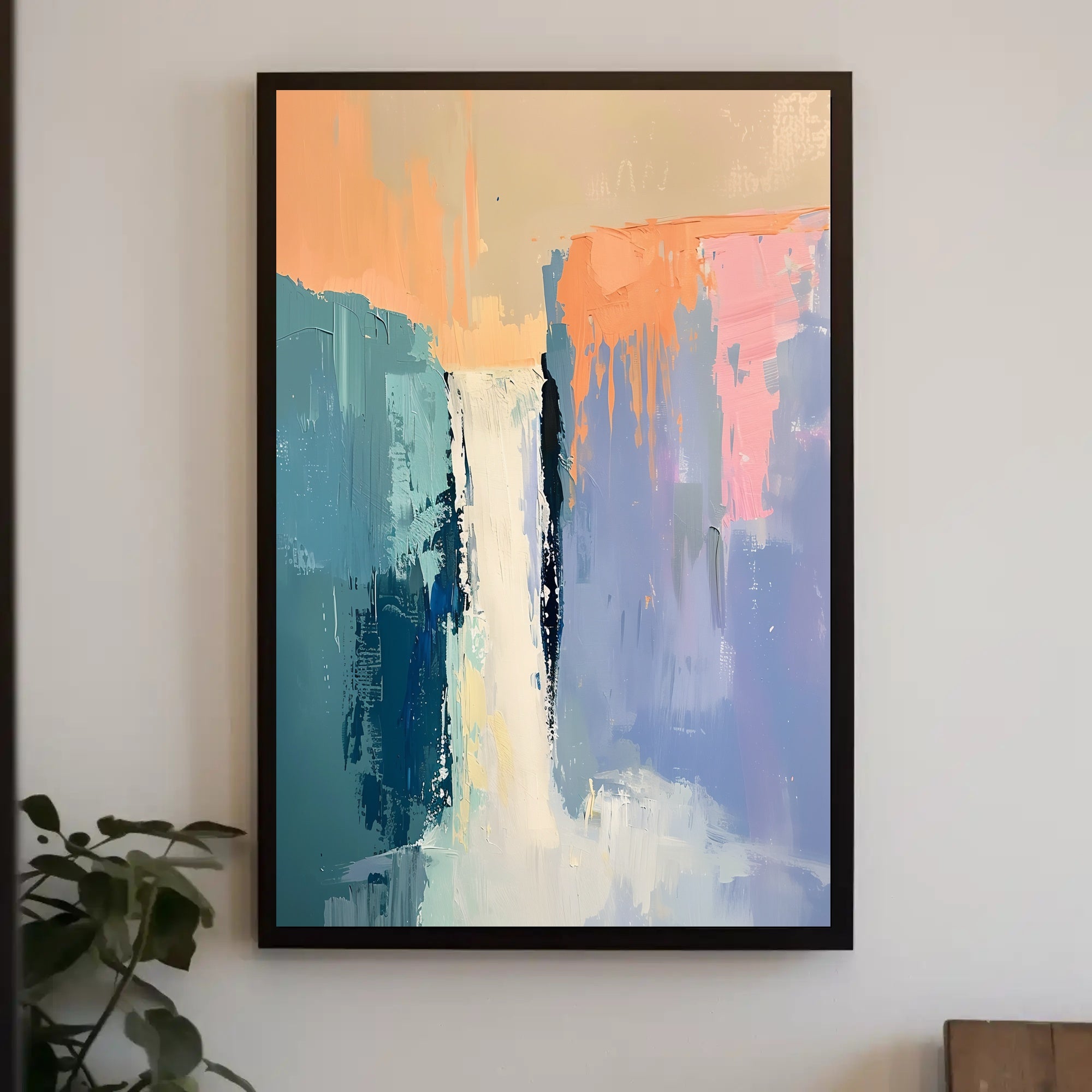 Dynamic Waterfall Abstract Art Print - Artistic Poster PosterGoat