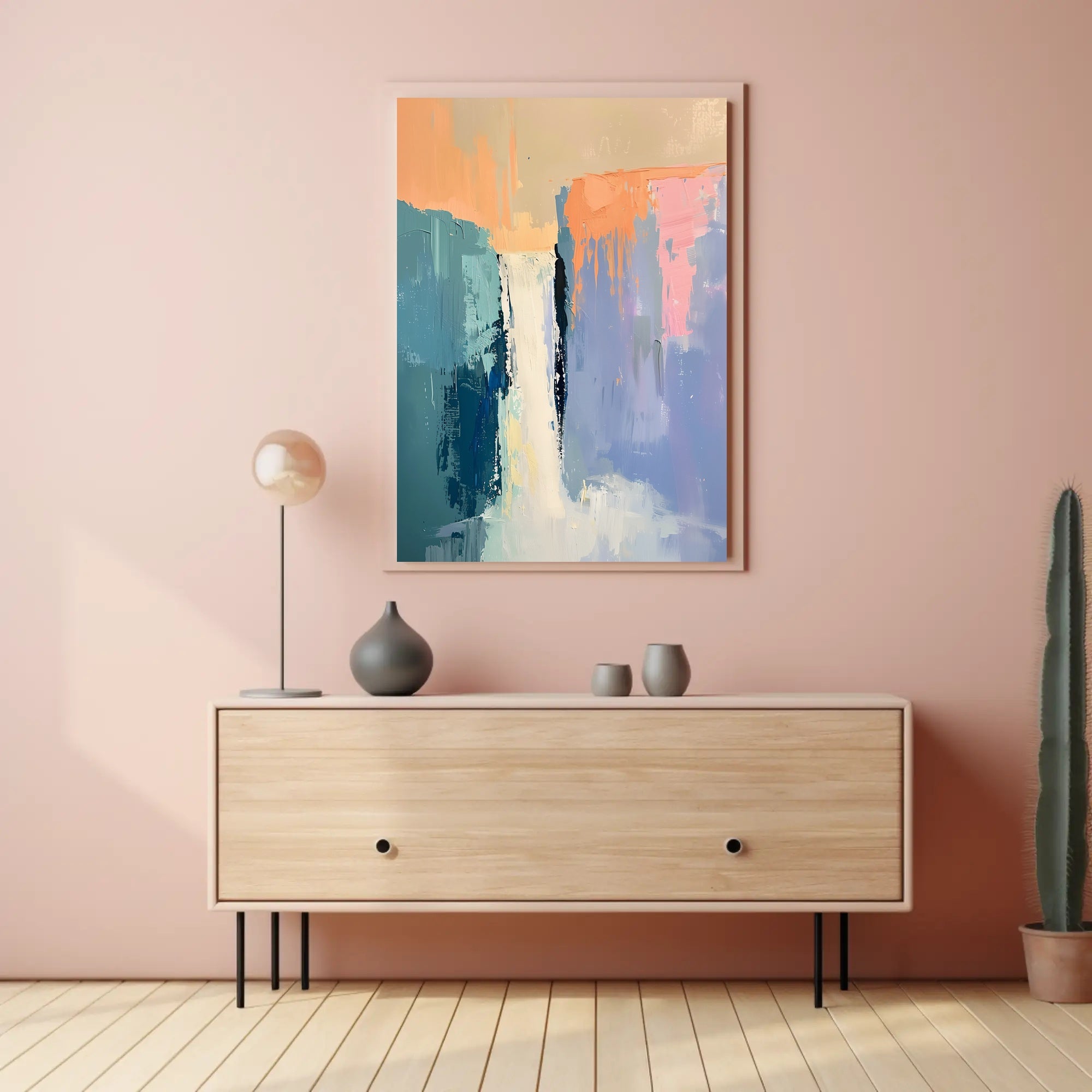 Dynamic Waterfall Abstract Art Print - Artistic Poster PosterGoat
