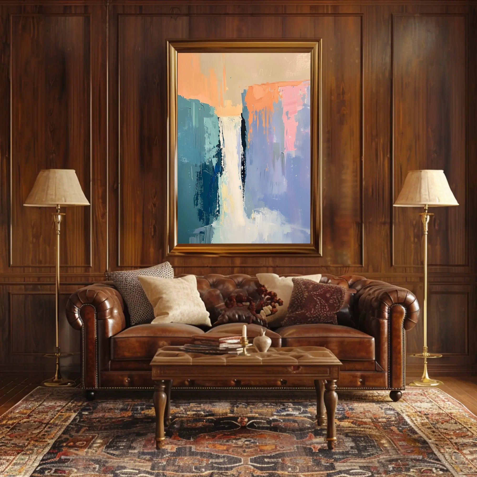 Dynamic Waterfall Abstract Art Print - Artistic Poster PosterGoat