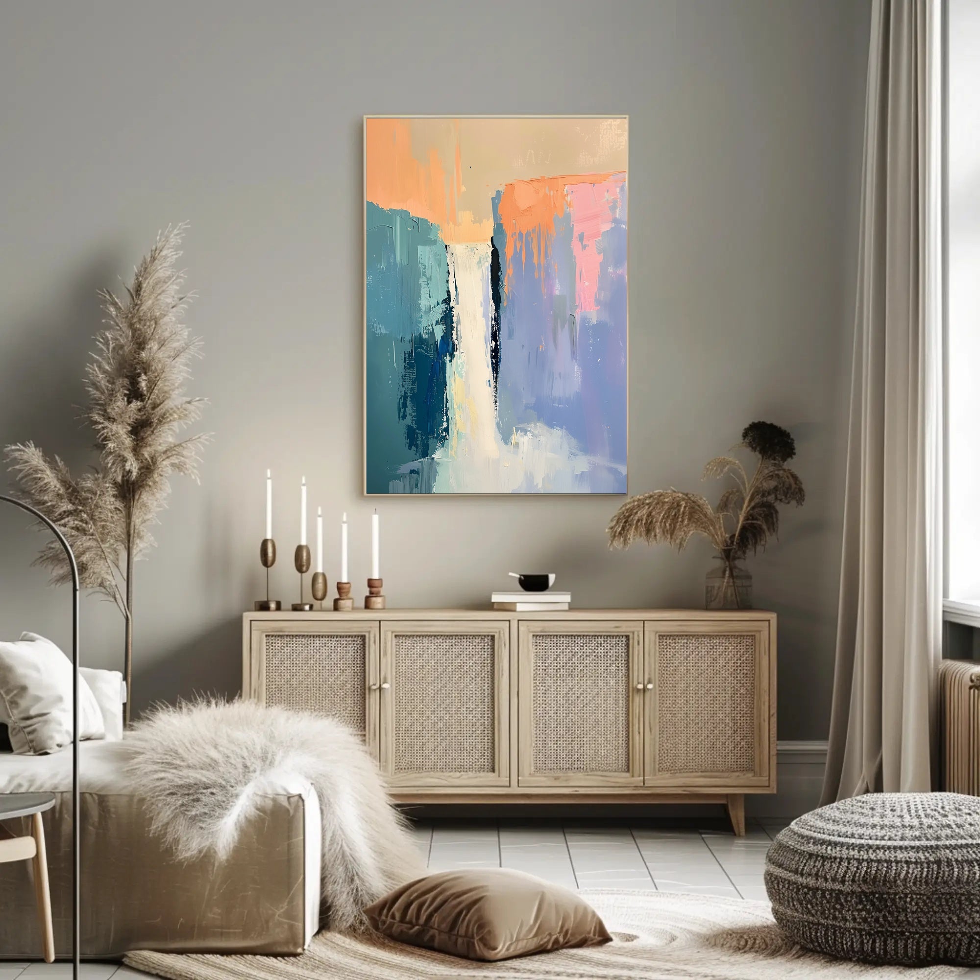 Dynamic Waterfall Abstract Art Print - Artistic Poster PosterGoat