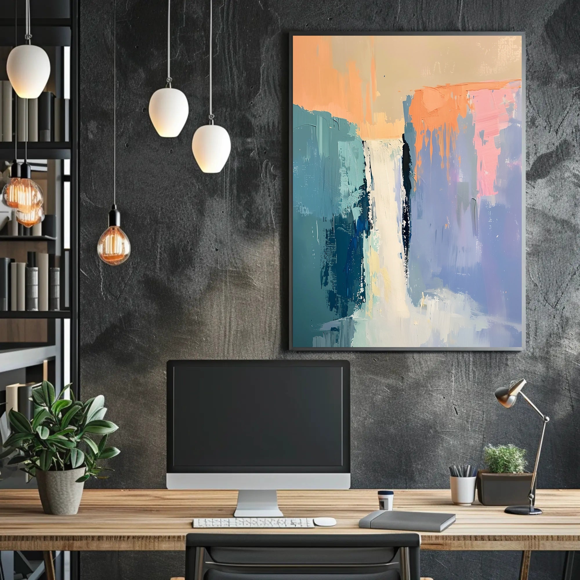 Dynamic Waterfall Abstract Art Print - Artistic Poster PosterGoat