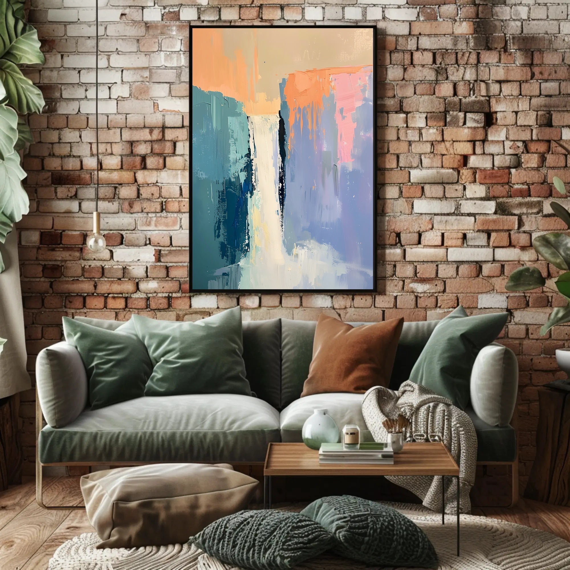 Dynamic Waterfall Abstract Art Print - Artistic Poster PosterGoat
