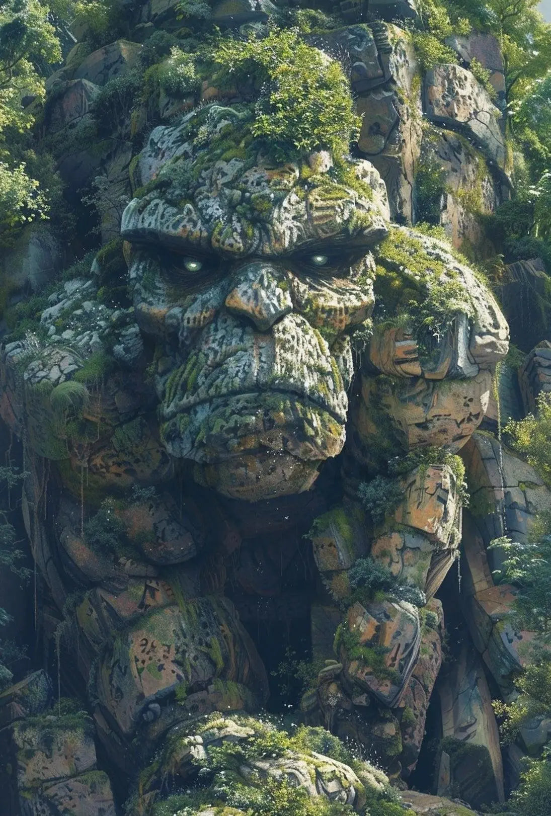 Earth Spirit Rock Golem Artistic Poster PosterGoat