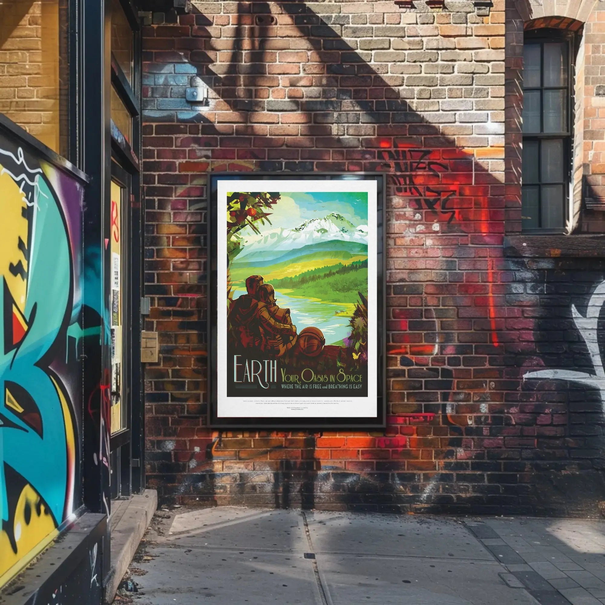 Earth's Oasis in Space Travel Poster PosterGoat