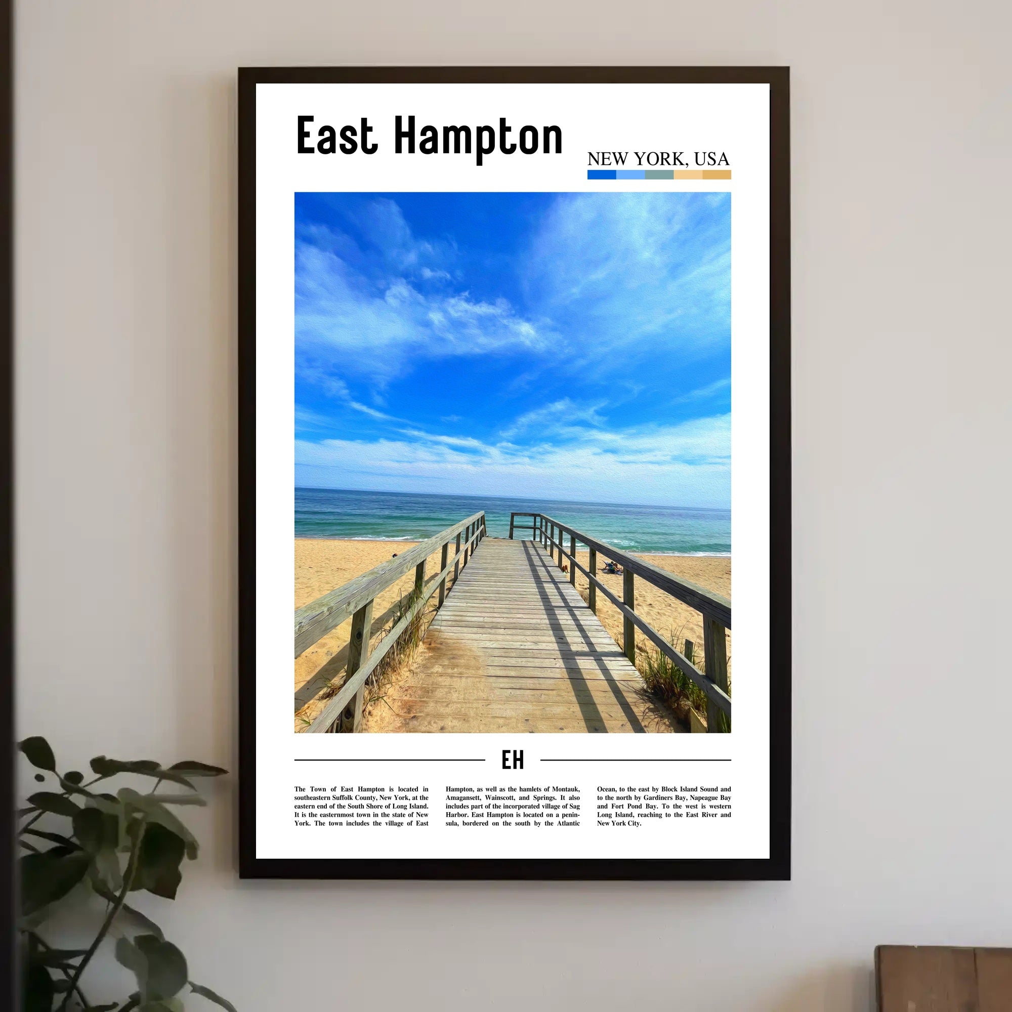 East Hampton Beach Scene Travel Poster PosterGoat