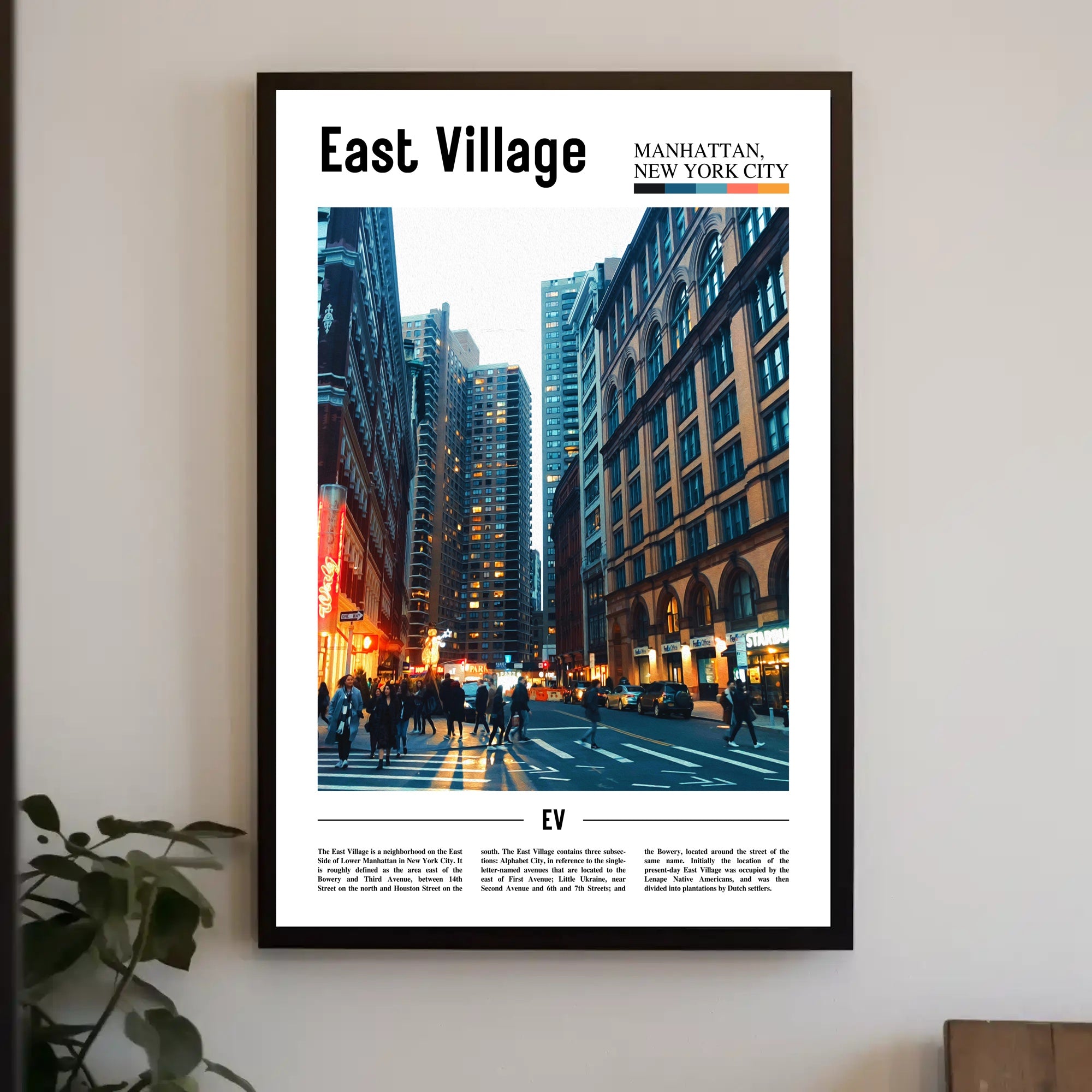 East Village Vibrant Street Scene Travel Poster PosterGoat
