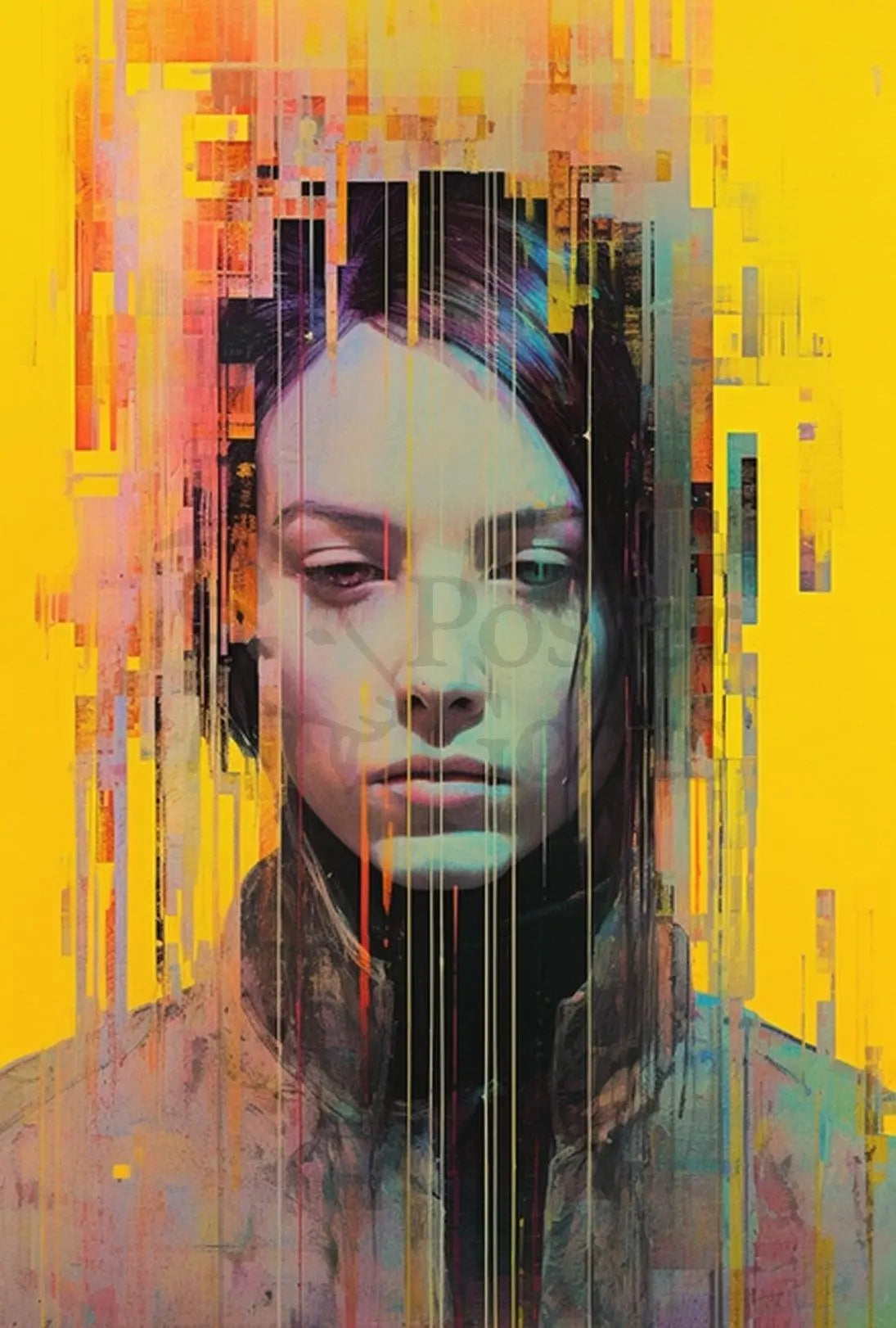 Edgy Contemporary Woman Portrait Abstract Artistic Poster PosterGoat