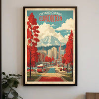 Edmonton Vintage Travel Cityscape Adventure Poster PosterGoat