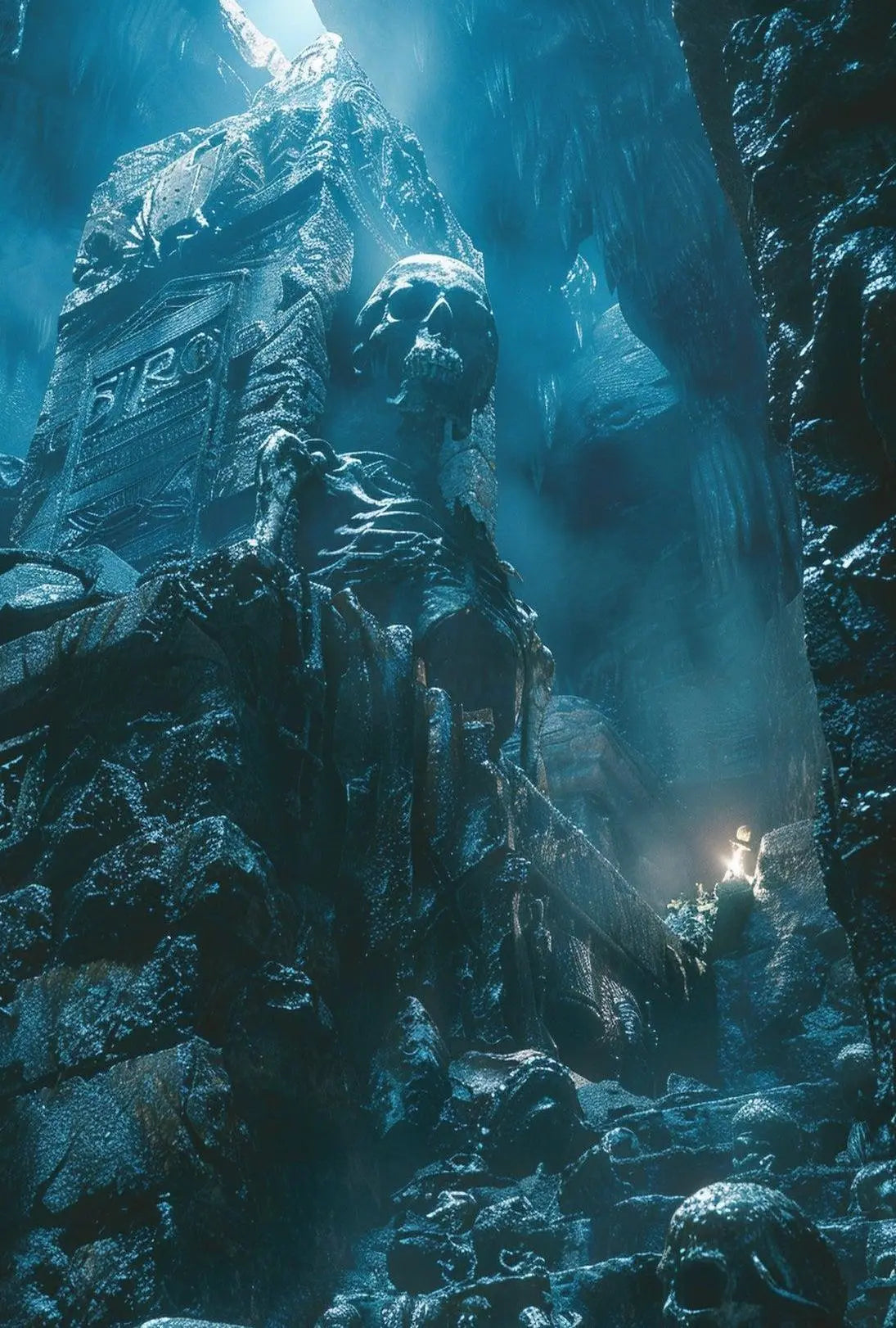 Eerie Cavern Adventure Cinematic Poster - Futuristic Sci-Fi Poster PosterGoat