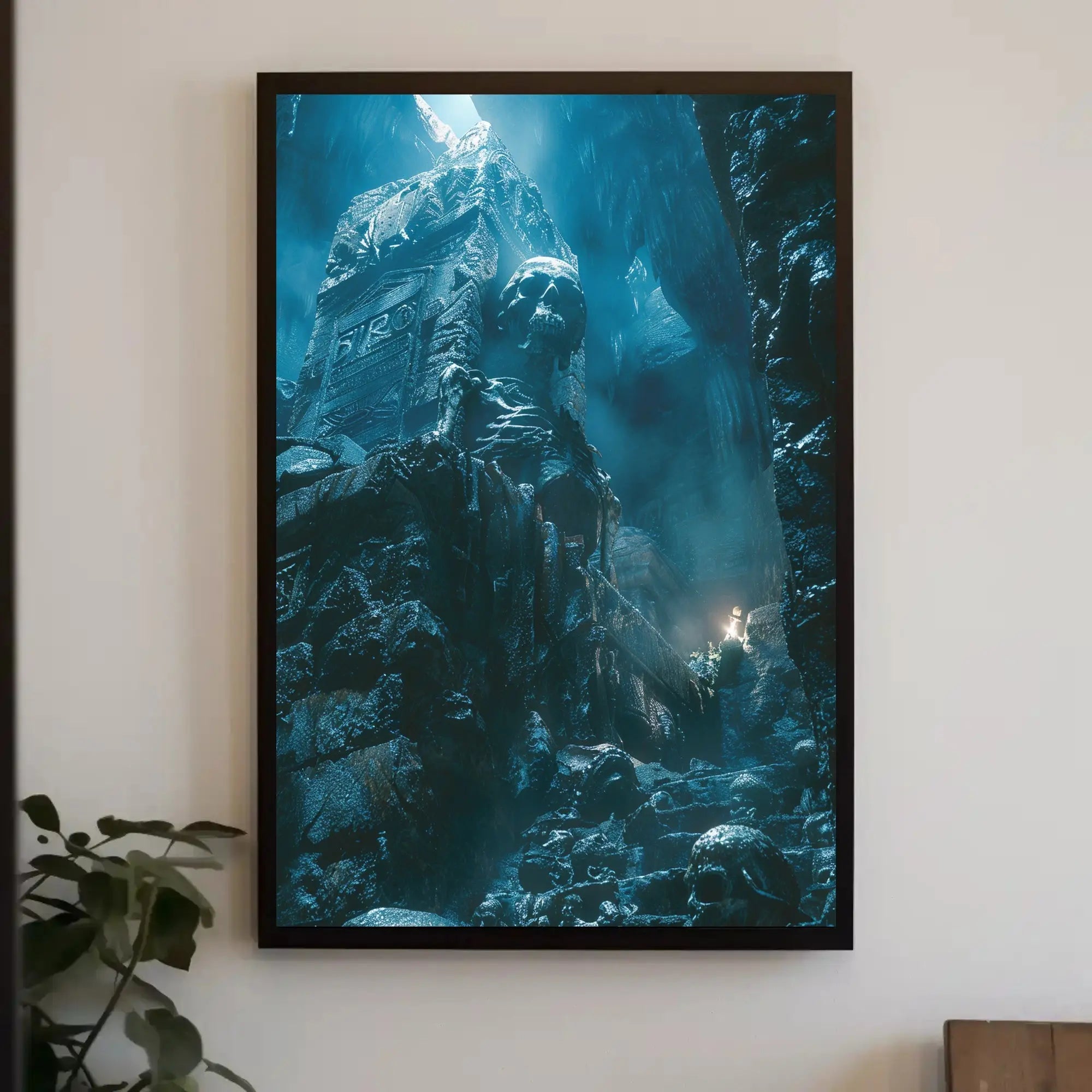 Eerie Cavern Adventure Cinematic Poster - Futuristic Sci-Fi Poster PosterGoat